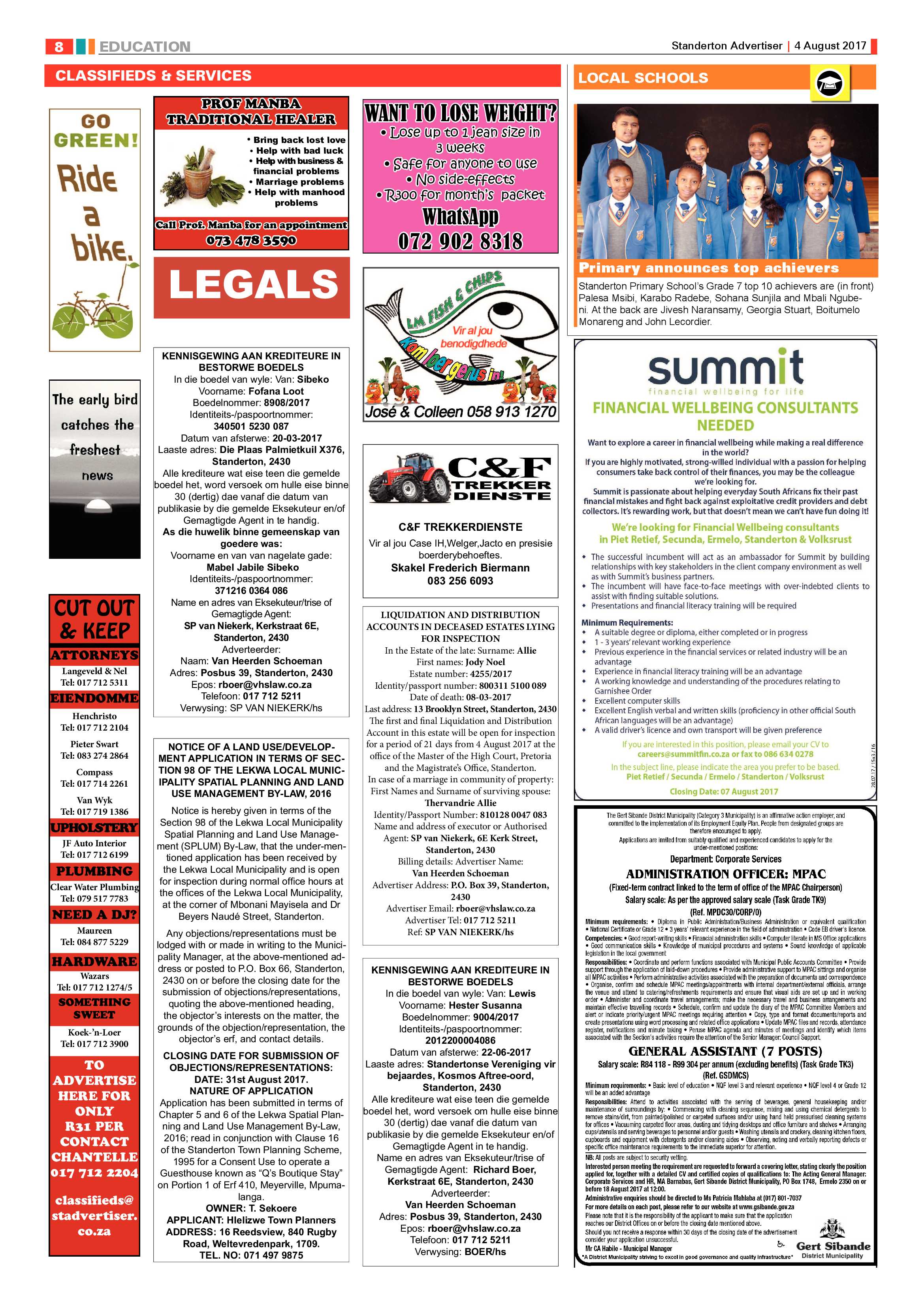 Standerton Advertiser 4 Augustus 2017 page 8