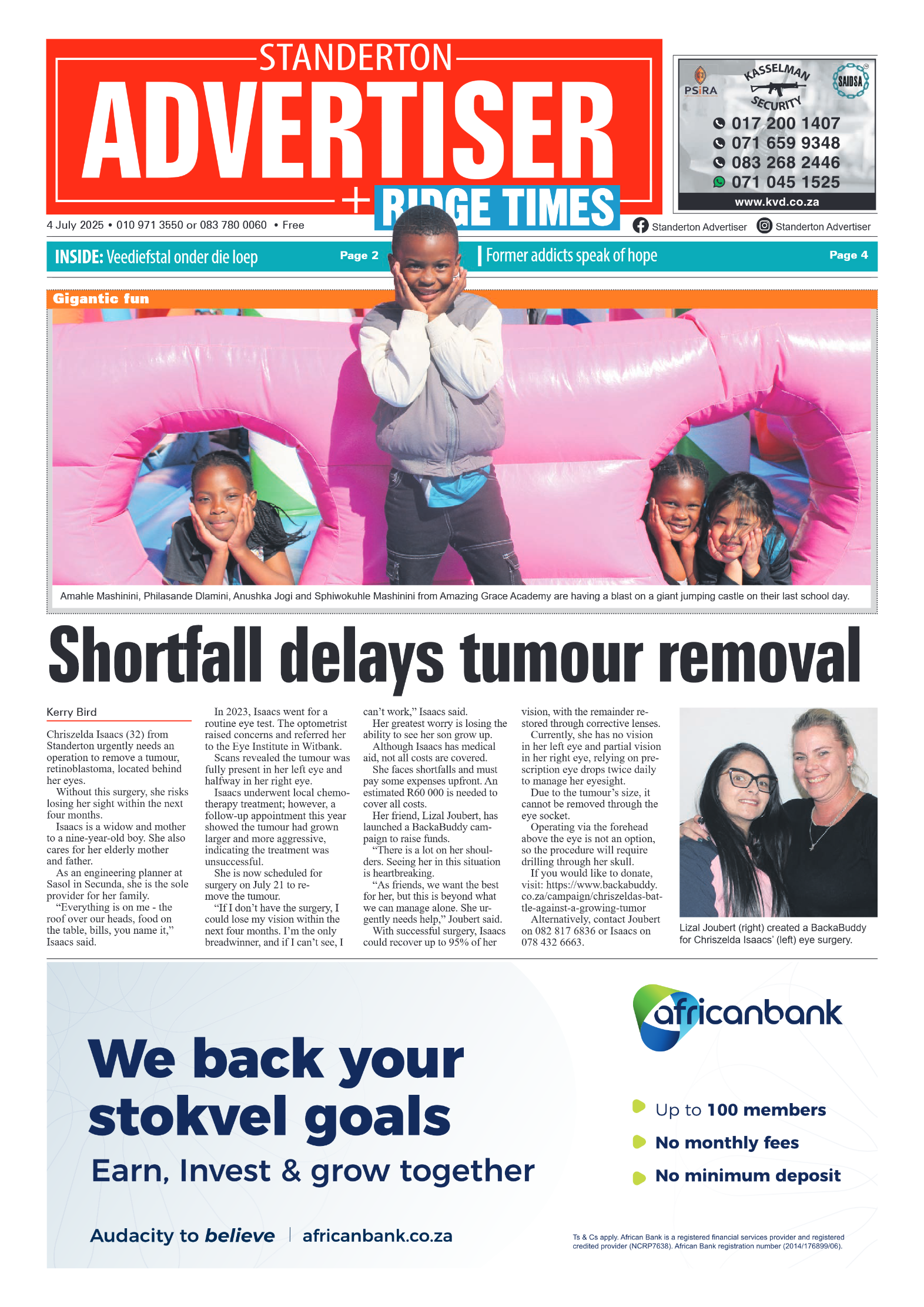 Standerton Advertiser 4 July 2025 page 1