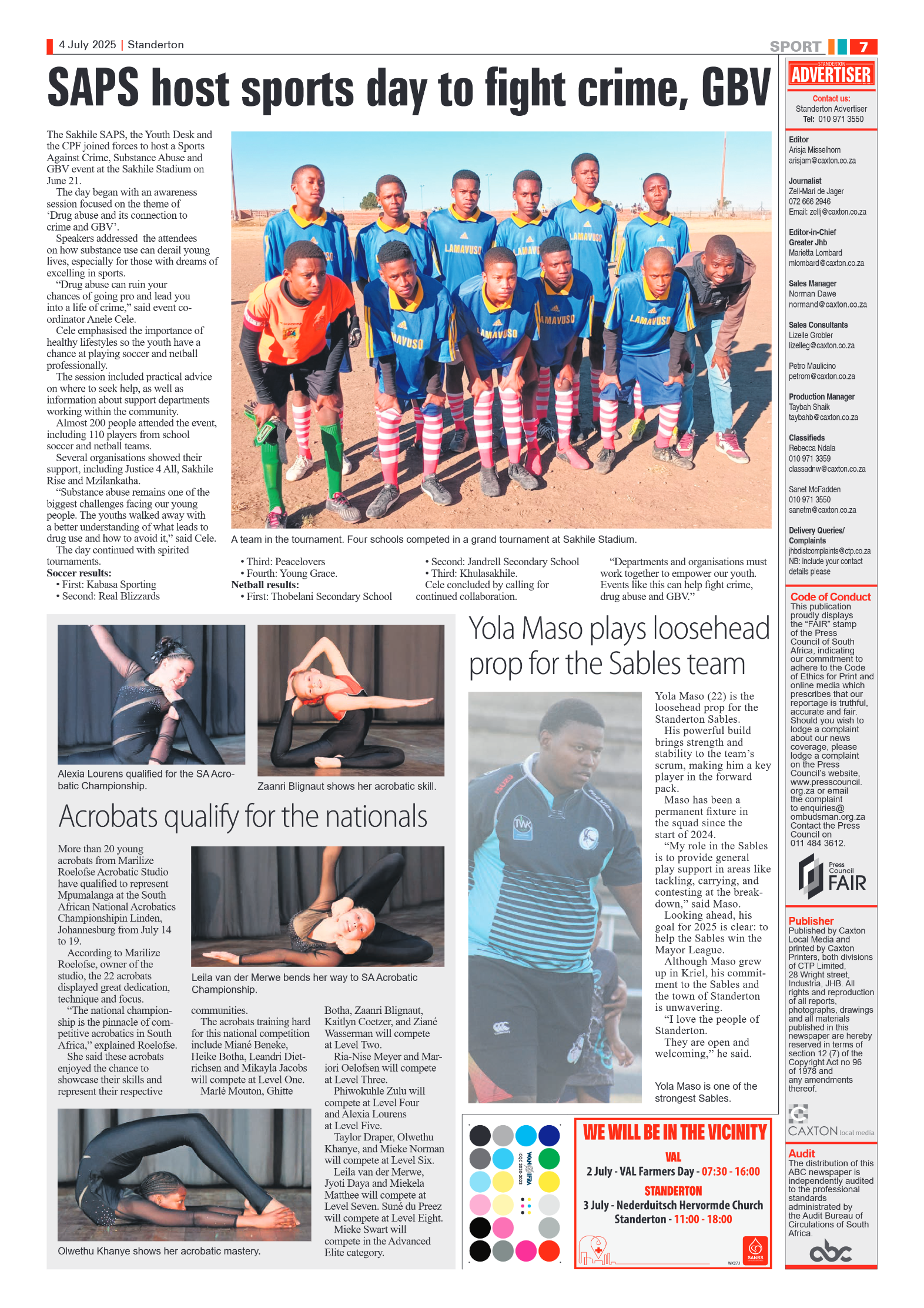 Standerton Advertiser 4 July 2025 page 7