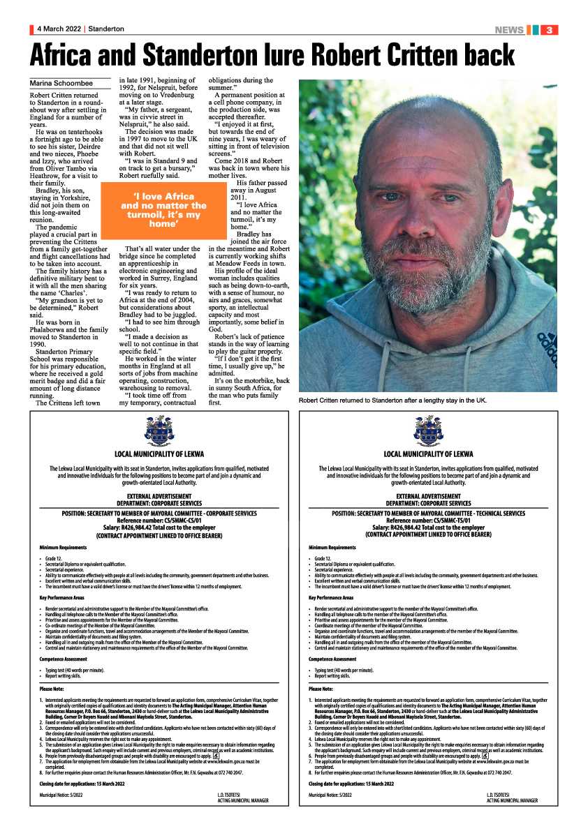 Standerton Advertiser 4 March 2022 page 3
