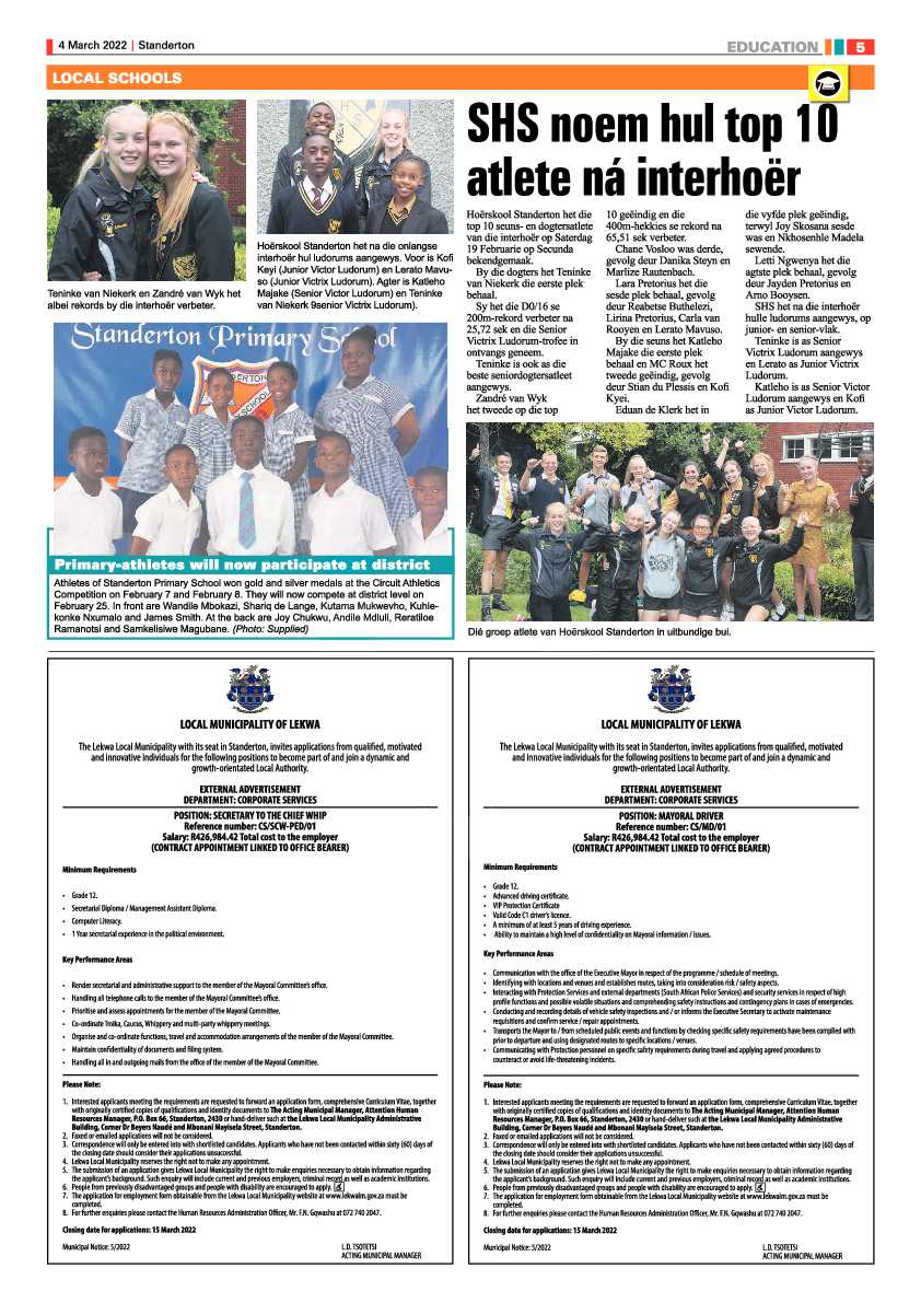 Standerton Advertiser 4 March 2022 page 5