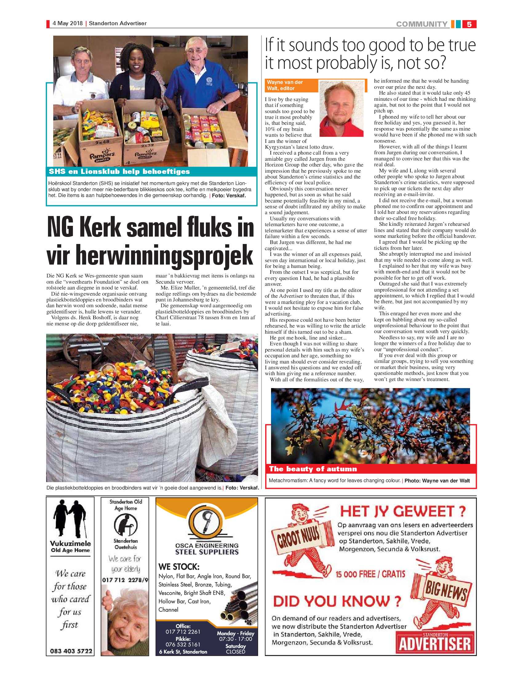 Standerton Advertiser 4 May 2018 page 5