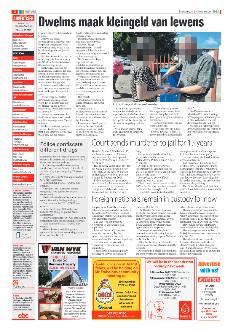 Standerton Advertiser 4 Nov 2022 page 2