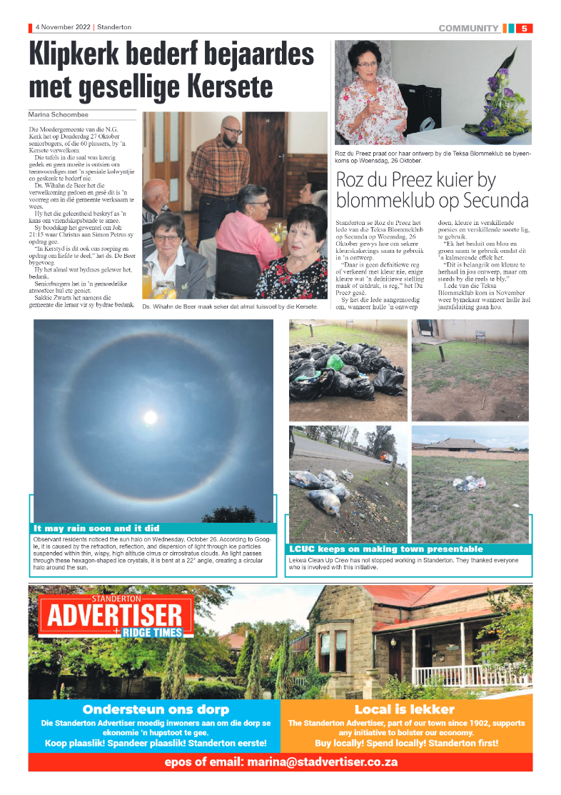 Standerton Advertiser 4 Nov 2022 page 5