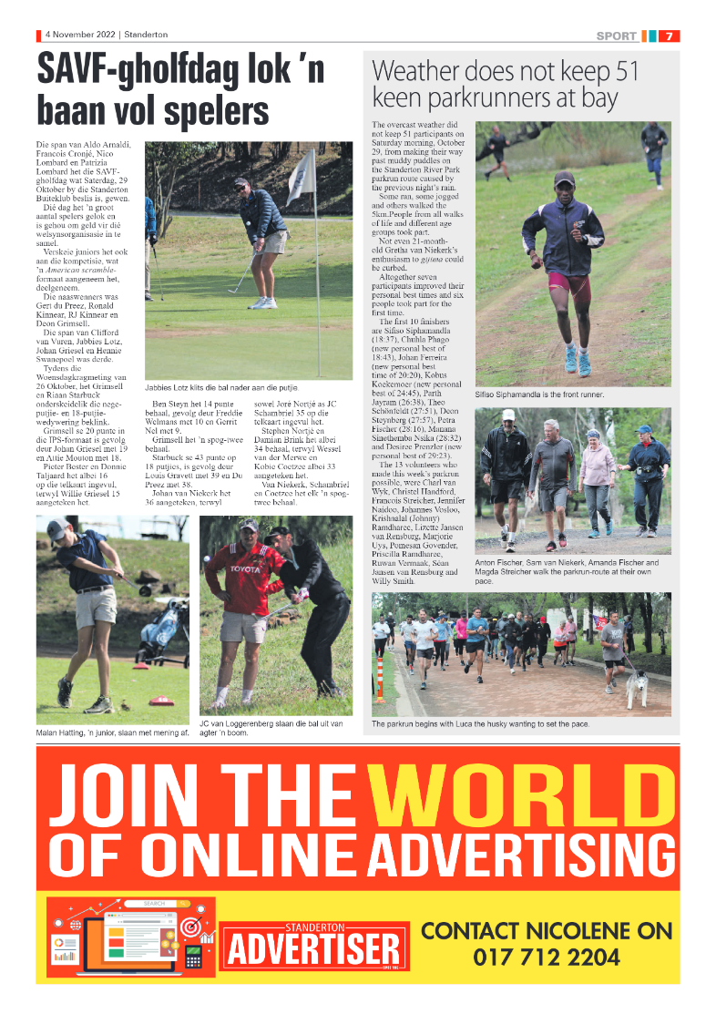 Standerton Advertiser 4 Nov 2022 page 7