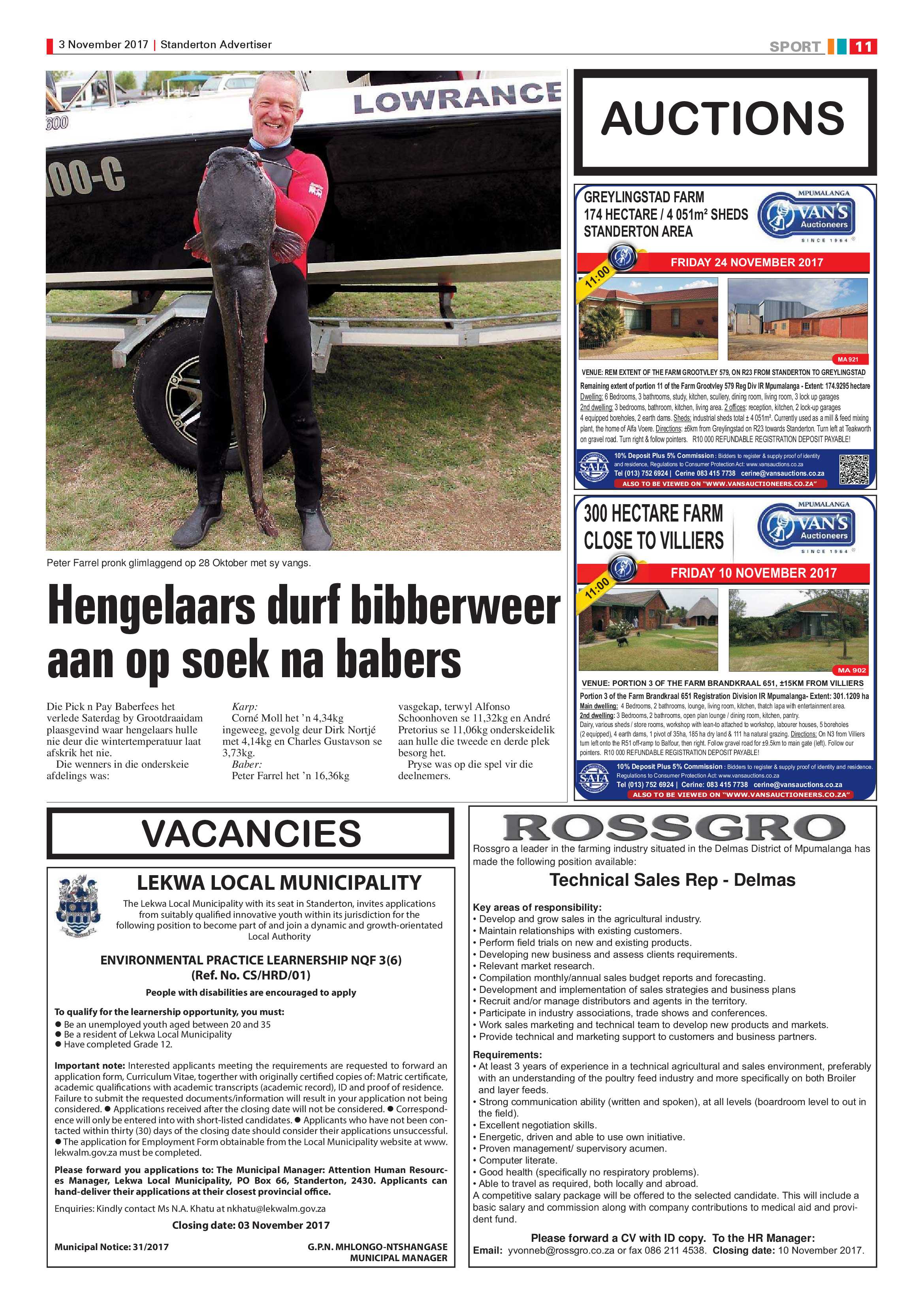 Standerton Advertiser 3 November 2017 page 11