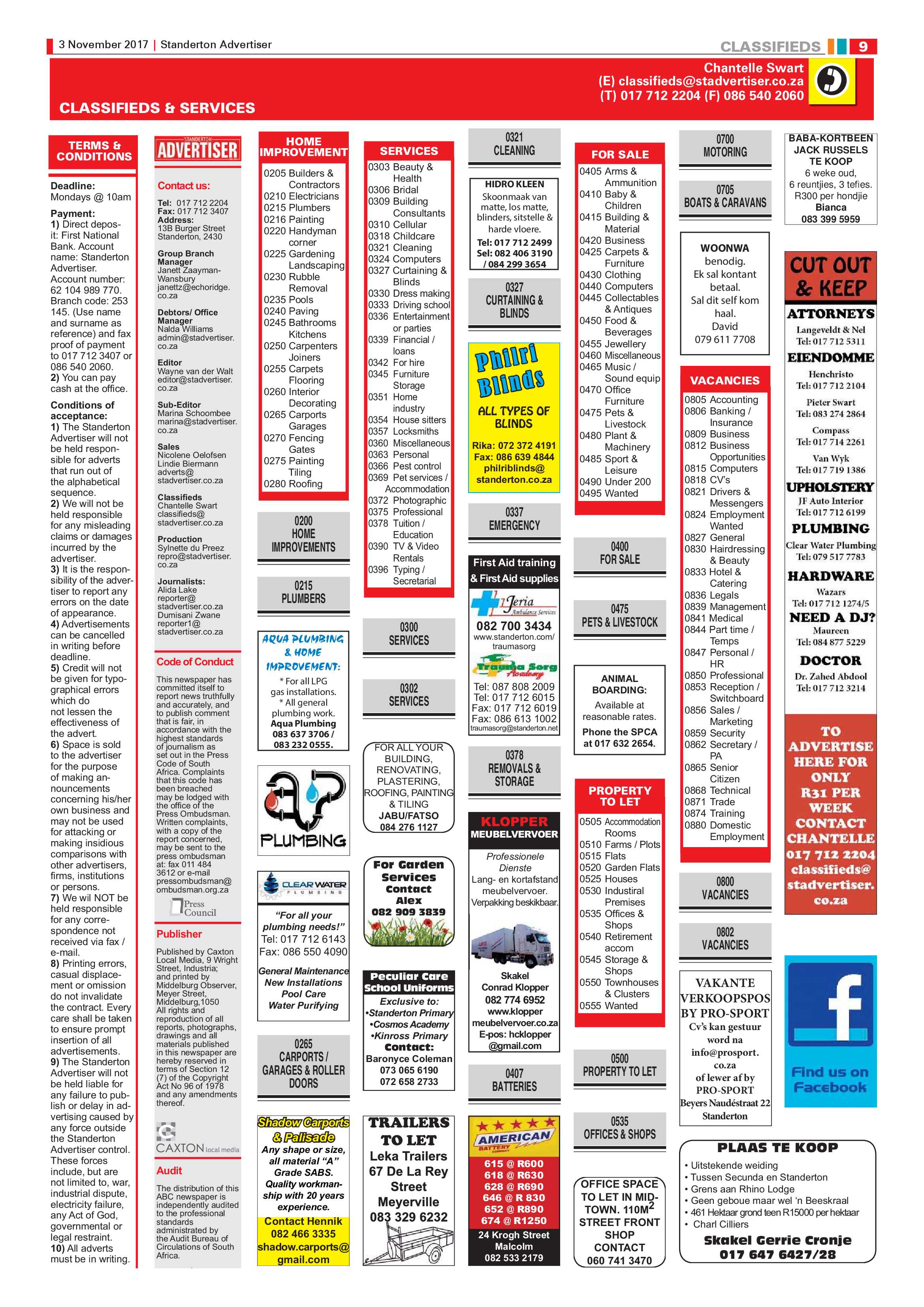 Standerton Advertiser 3 November 2017 page 9