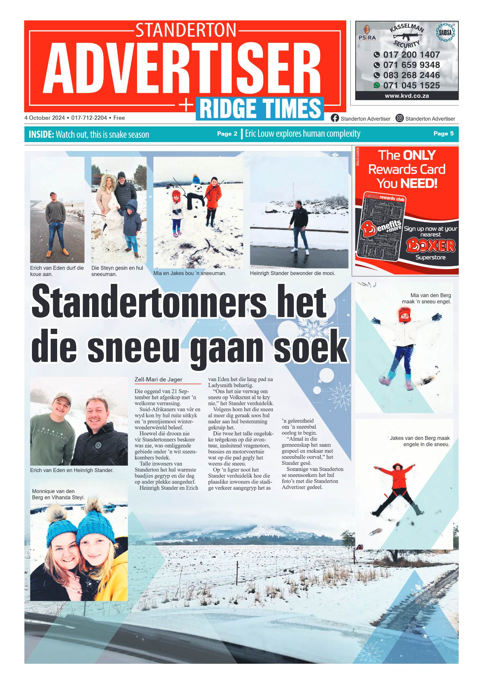 Standerton Advertiser 4 October 2024 page 1