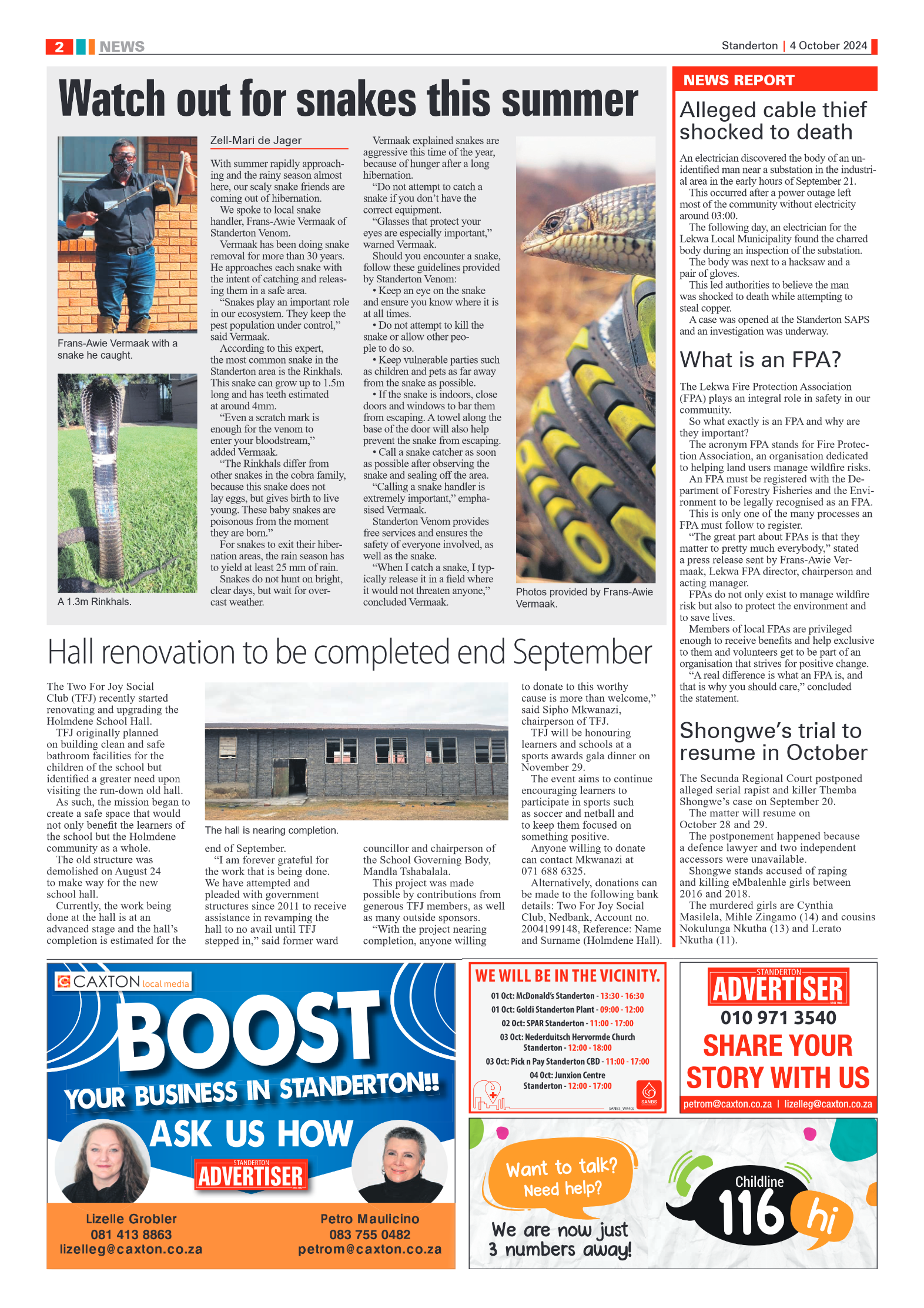 Standerton Advertiser 4 October 2024 page 2