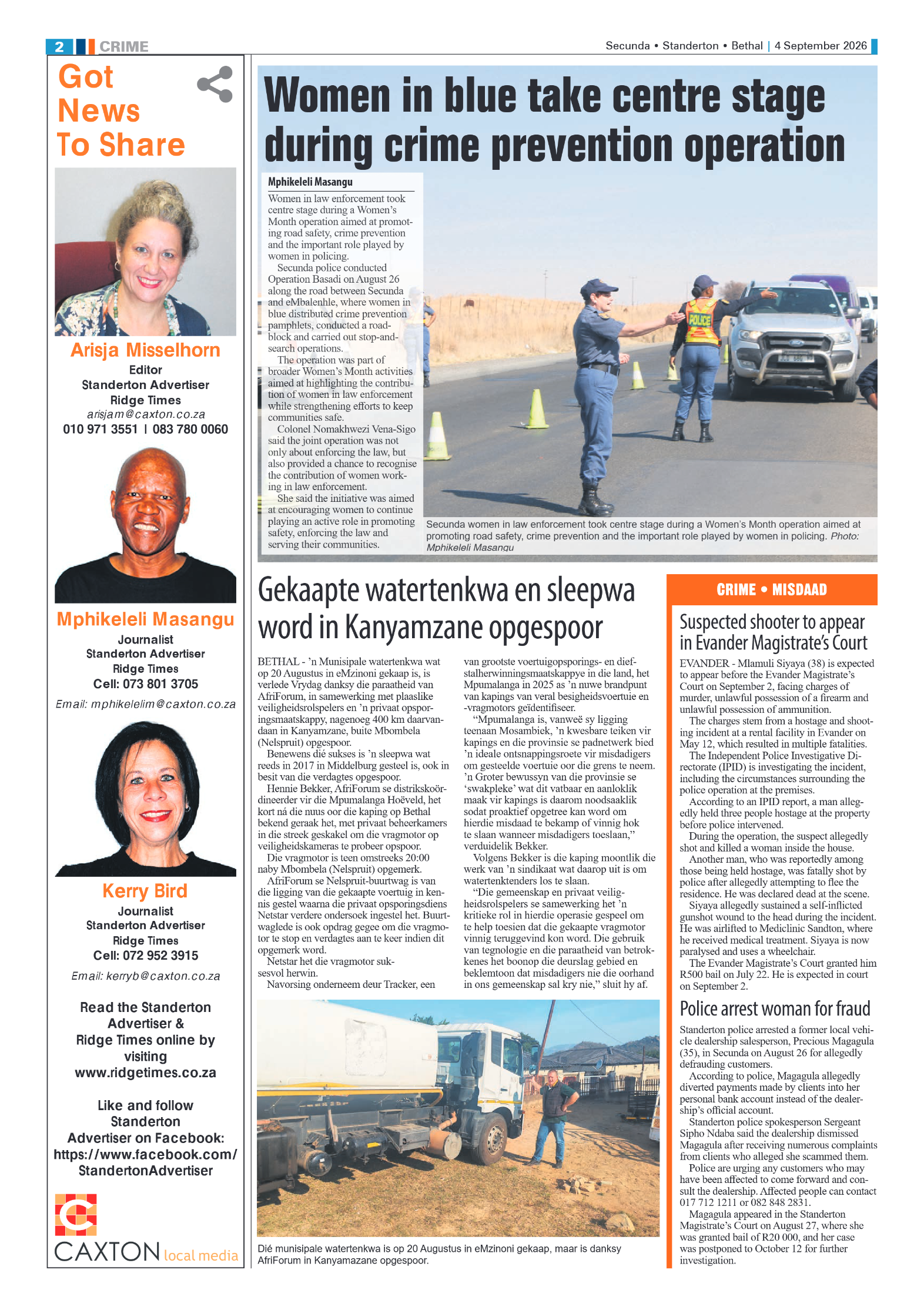 Standerton Advertiser 4 September 2026 page 2