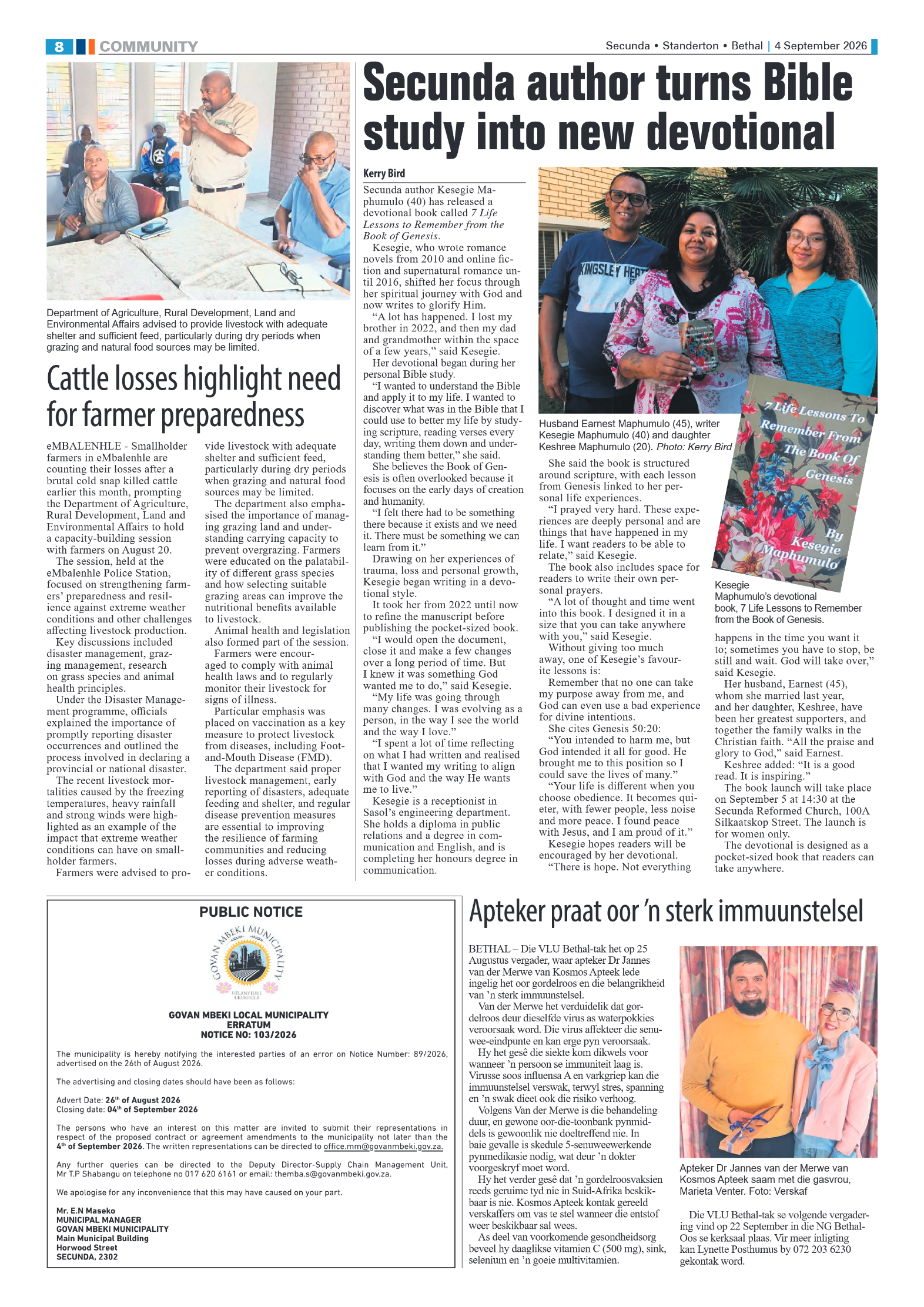 Standerton Advertiser 4 September 2026 page 8