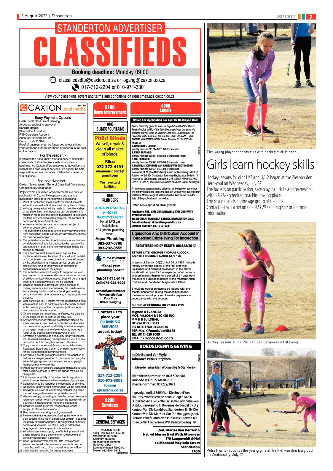 Standerton Advertiser 5 August 2022 page 7