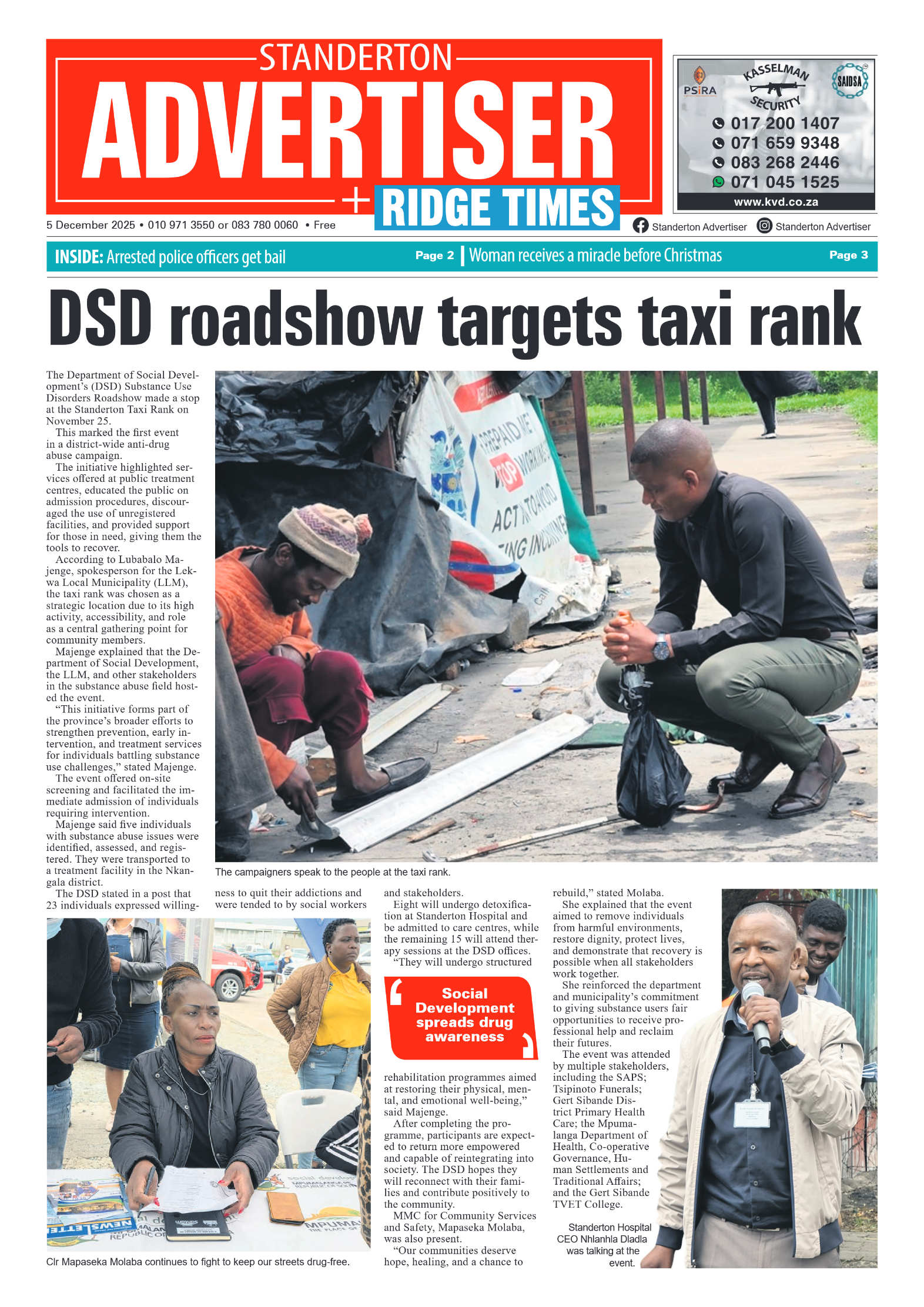 Standerton Advertiser 5 December 2025 page 1