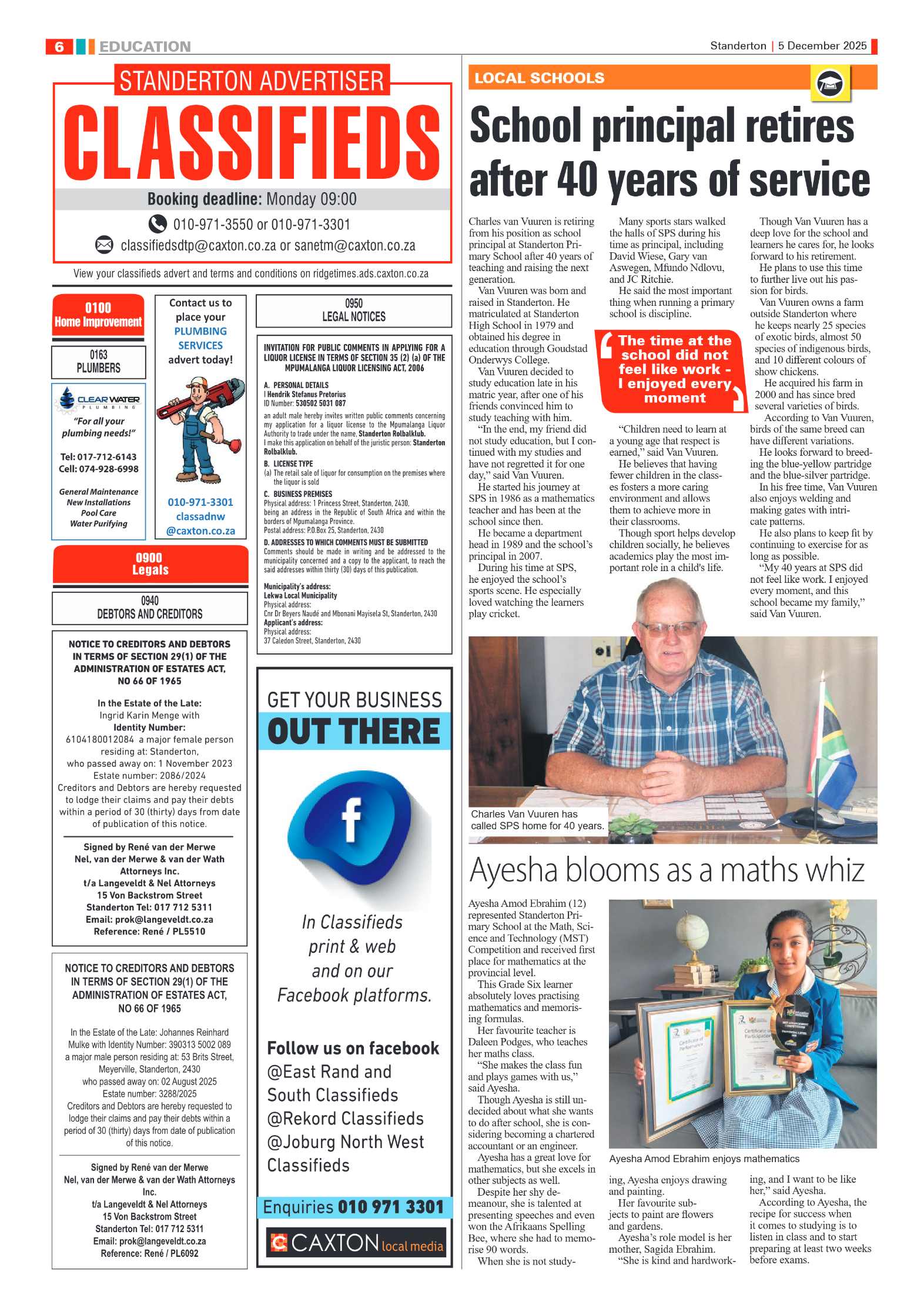 Standerton Advertiser 5 December 2025 page 6