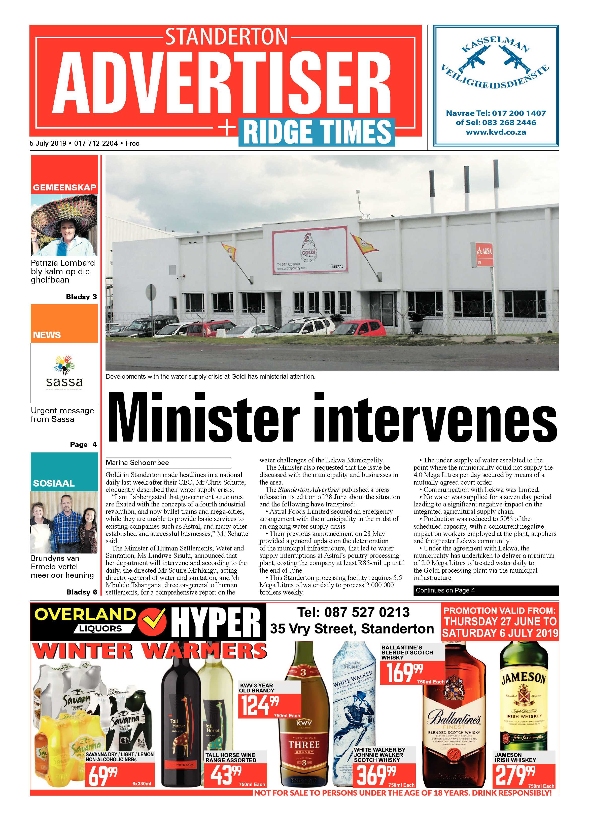 Standerton Advertiser 5 July 2019 page 1