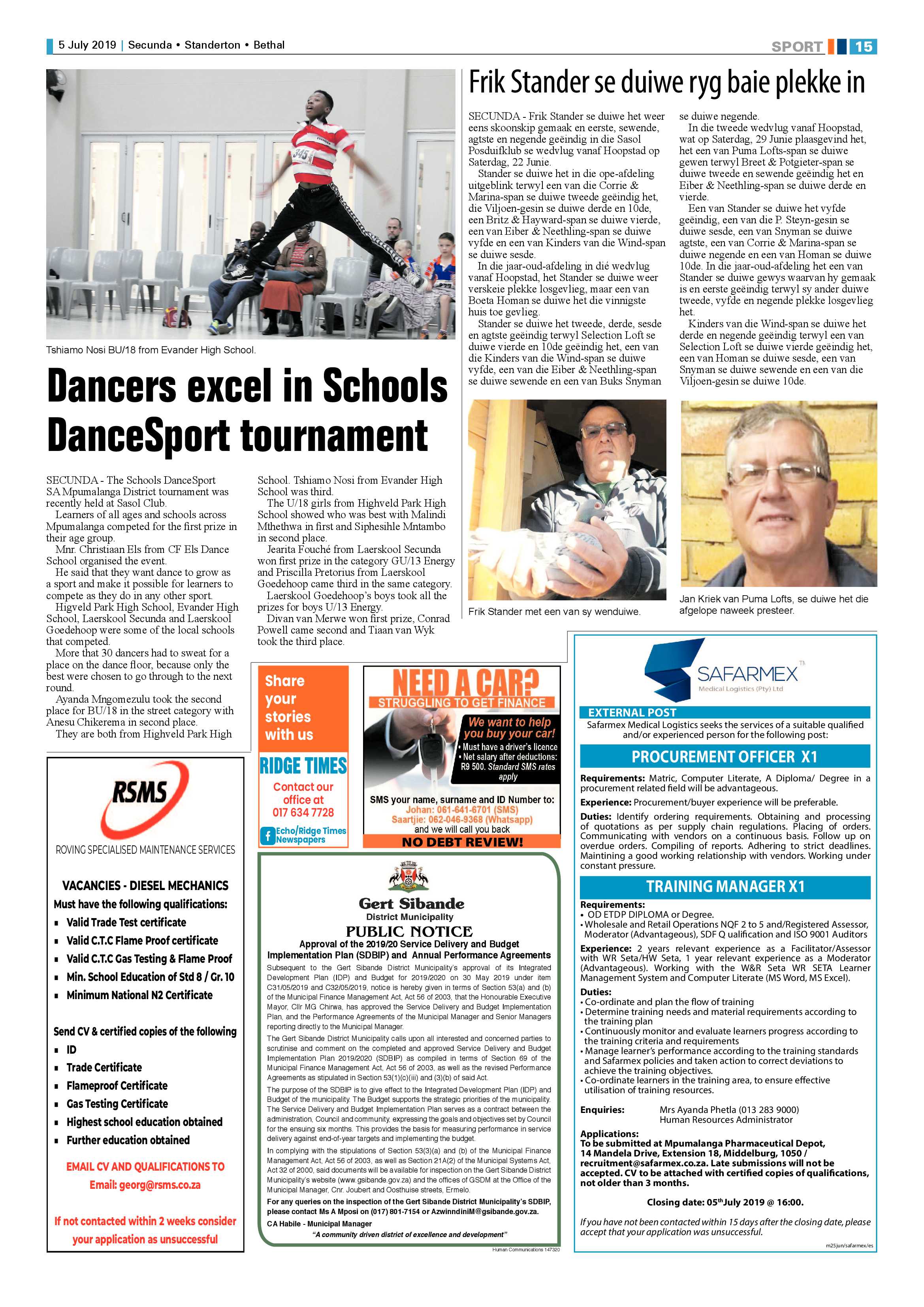 Standerton Advertiser 5 July 2019 page 19