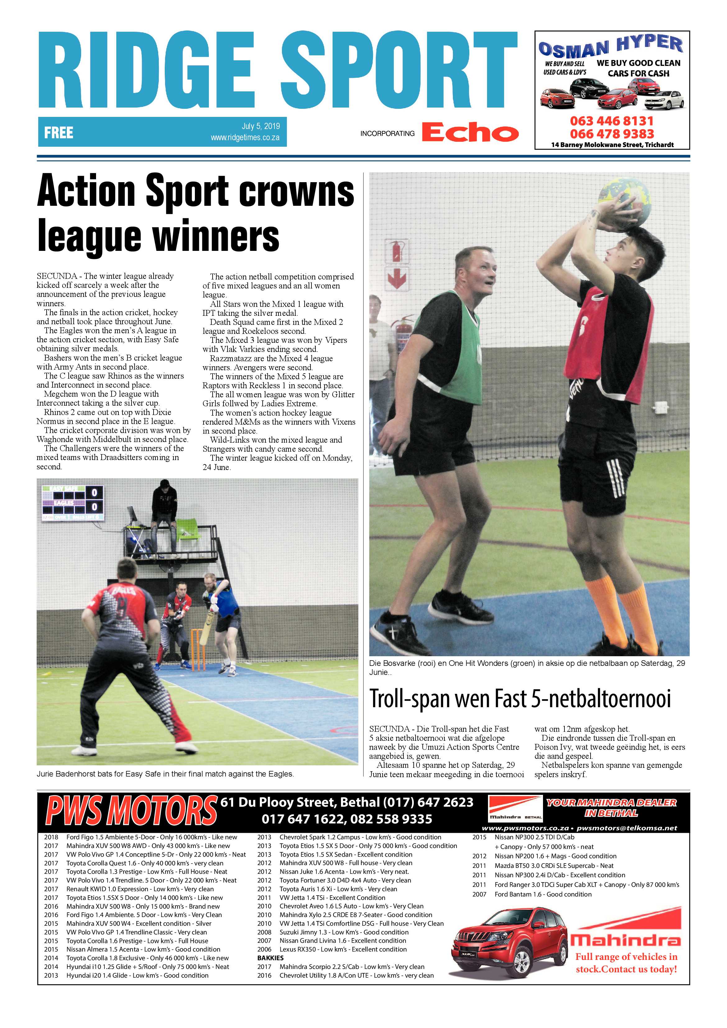 Standerton Advertiser 5 July 2019 page 20