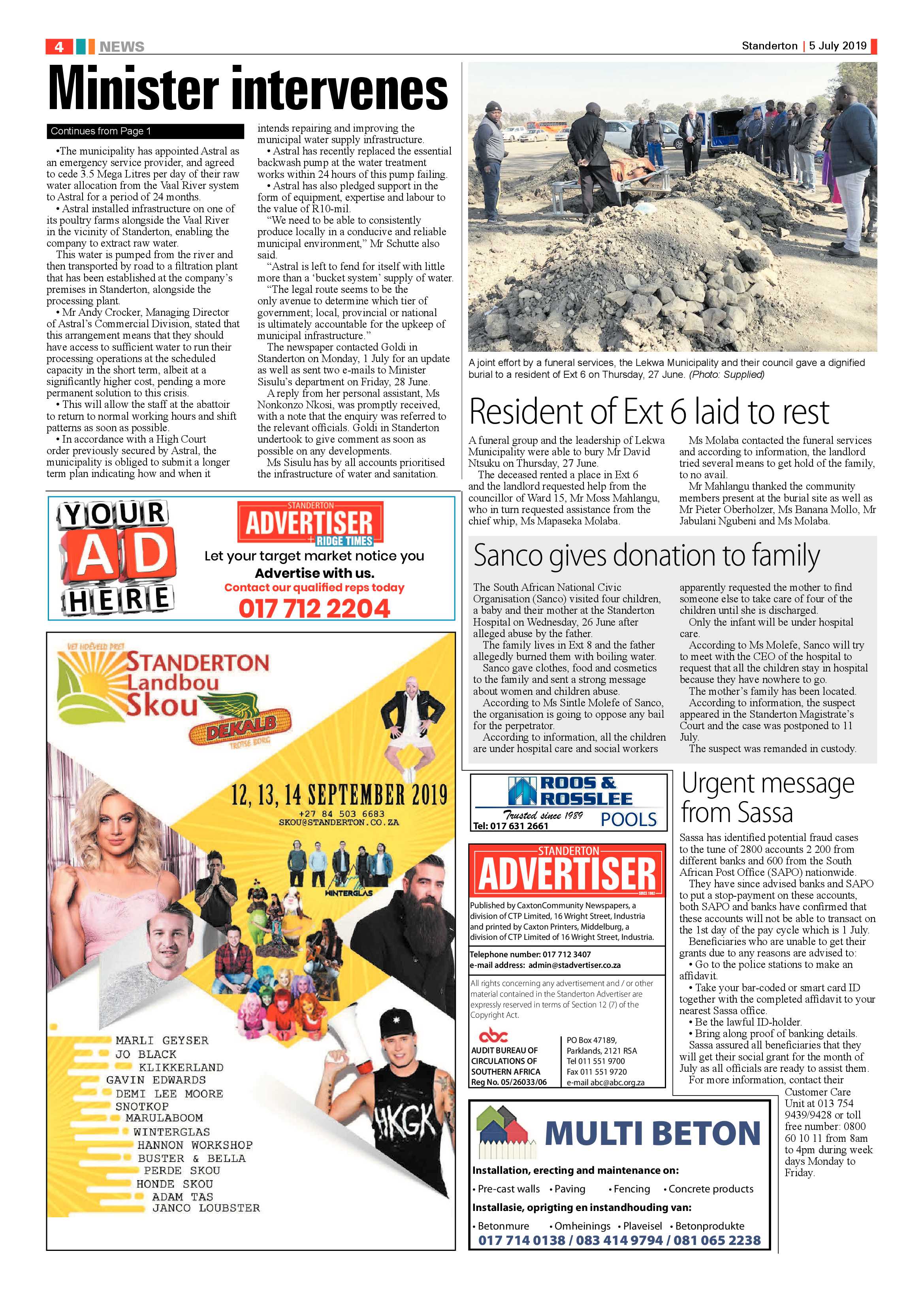 Standerton Advertiser 5 July 2019 page 4