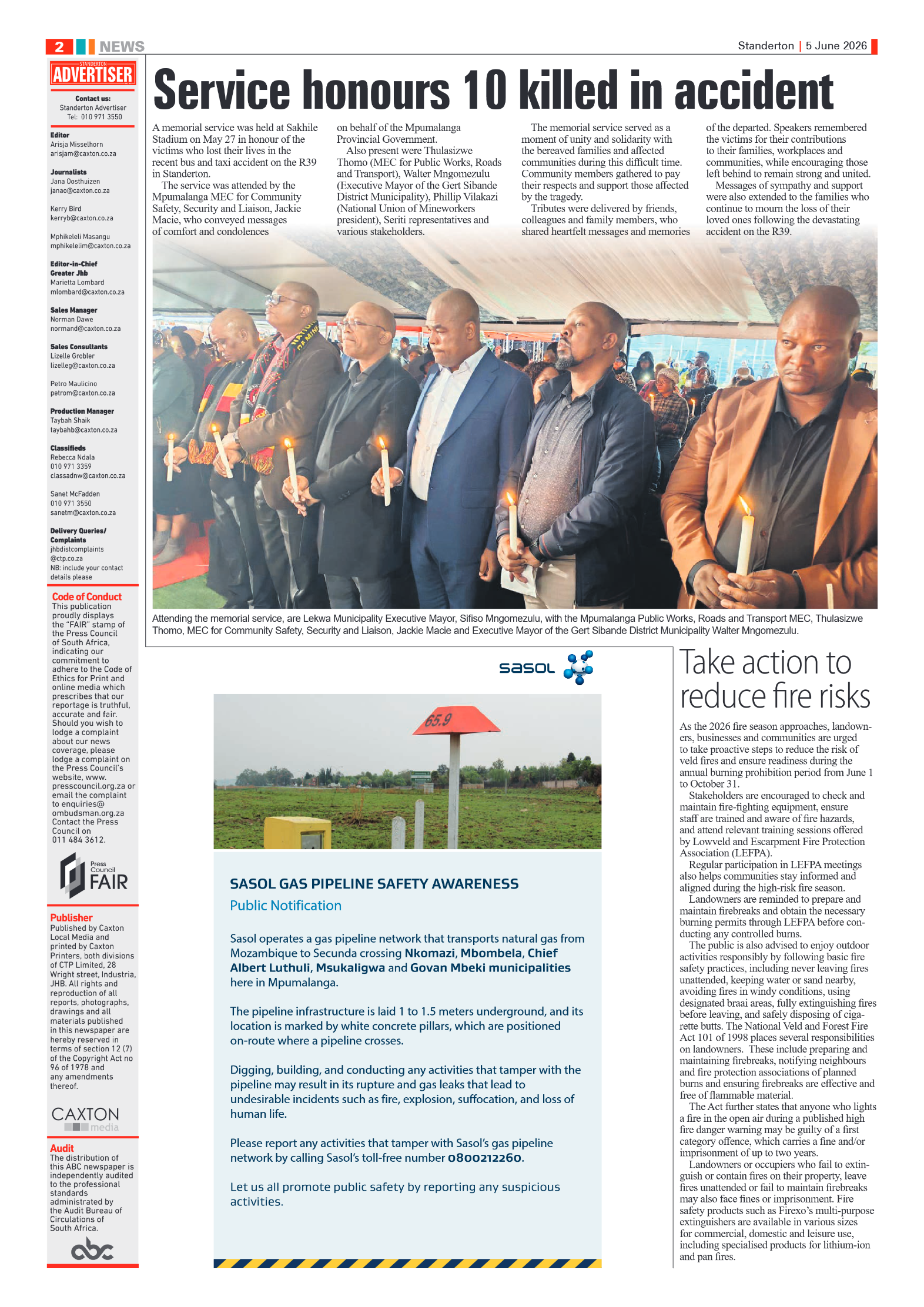 Standerton Advertiser 5 June 2026 page 2