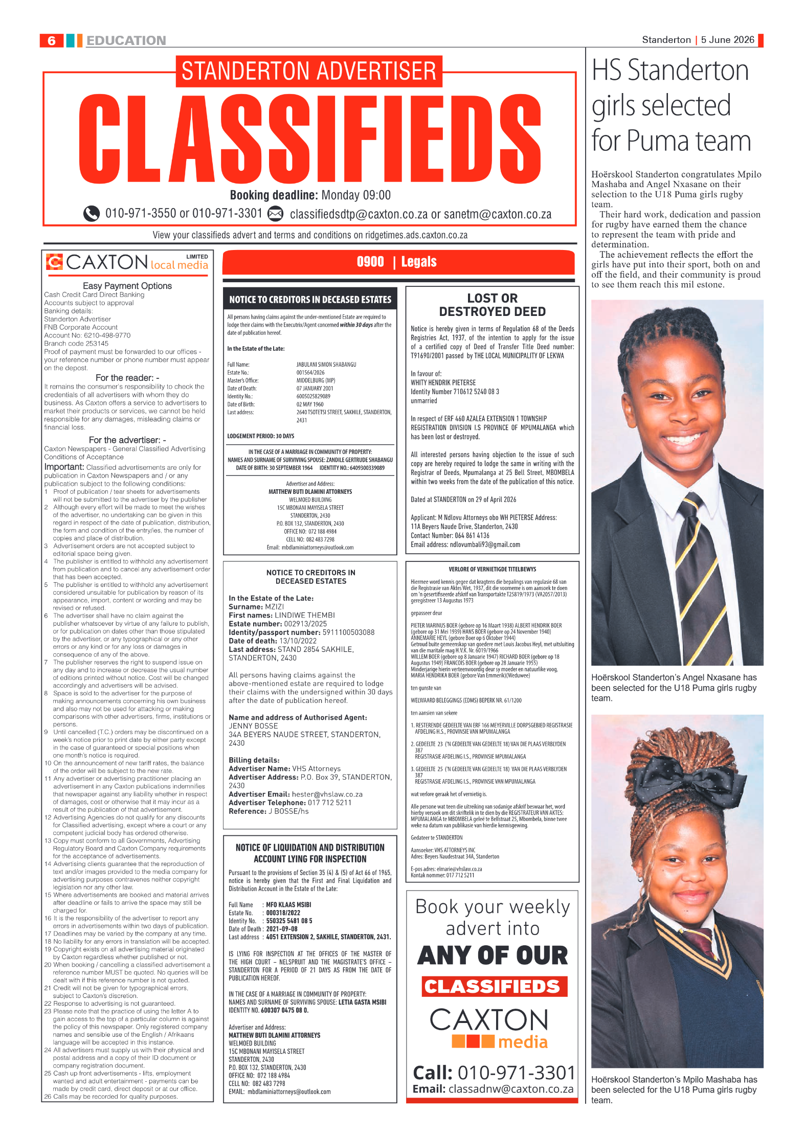 Standerton Advertiser 5 June 2026 page 6