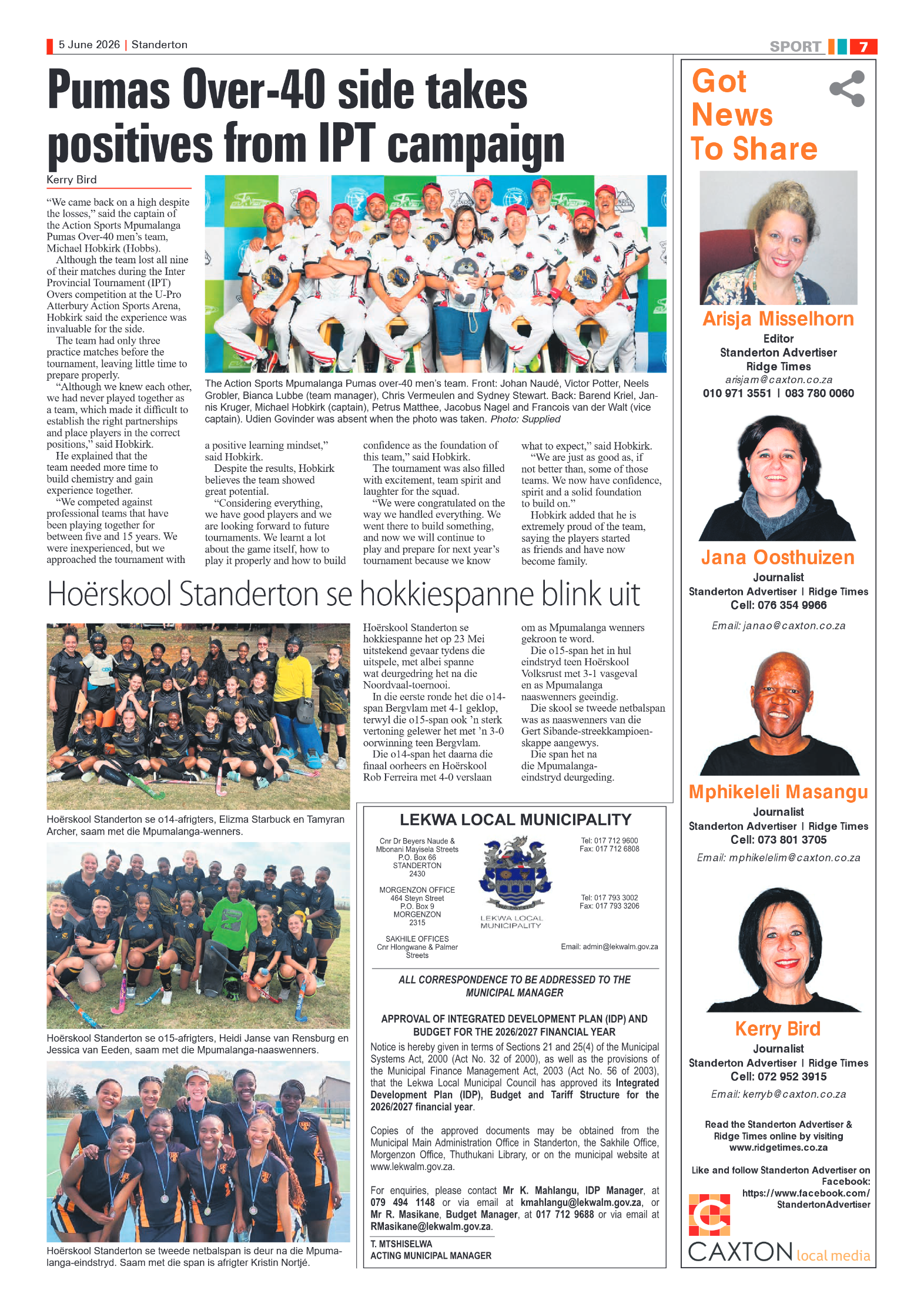 Standerton Advertiser 5 June 2026 page 7