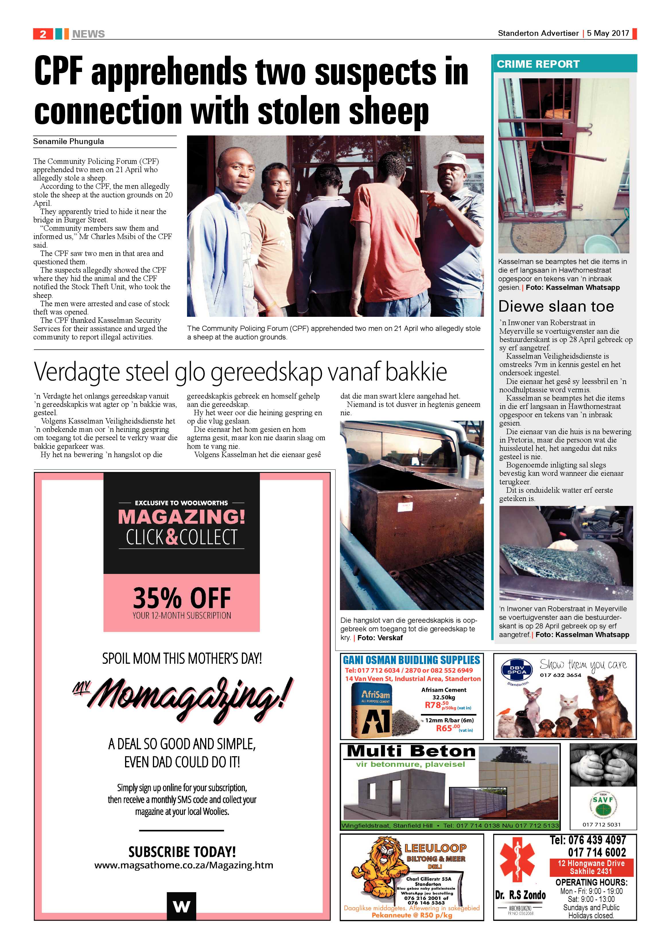 Standerton Advertiser 5 May 2017 page 2