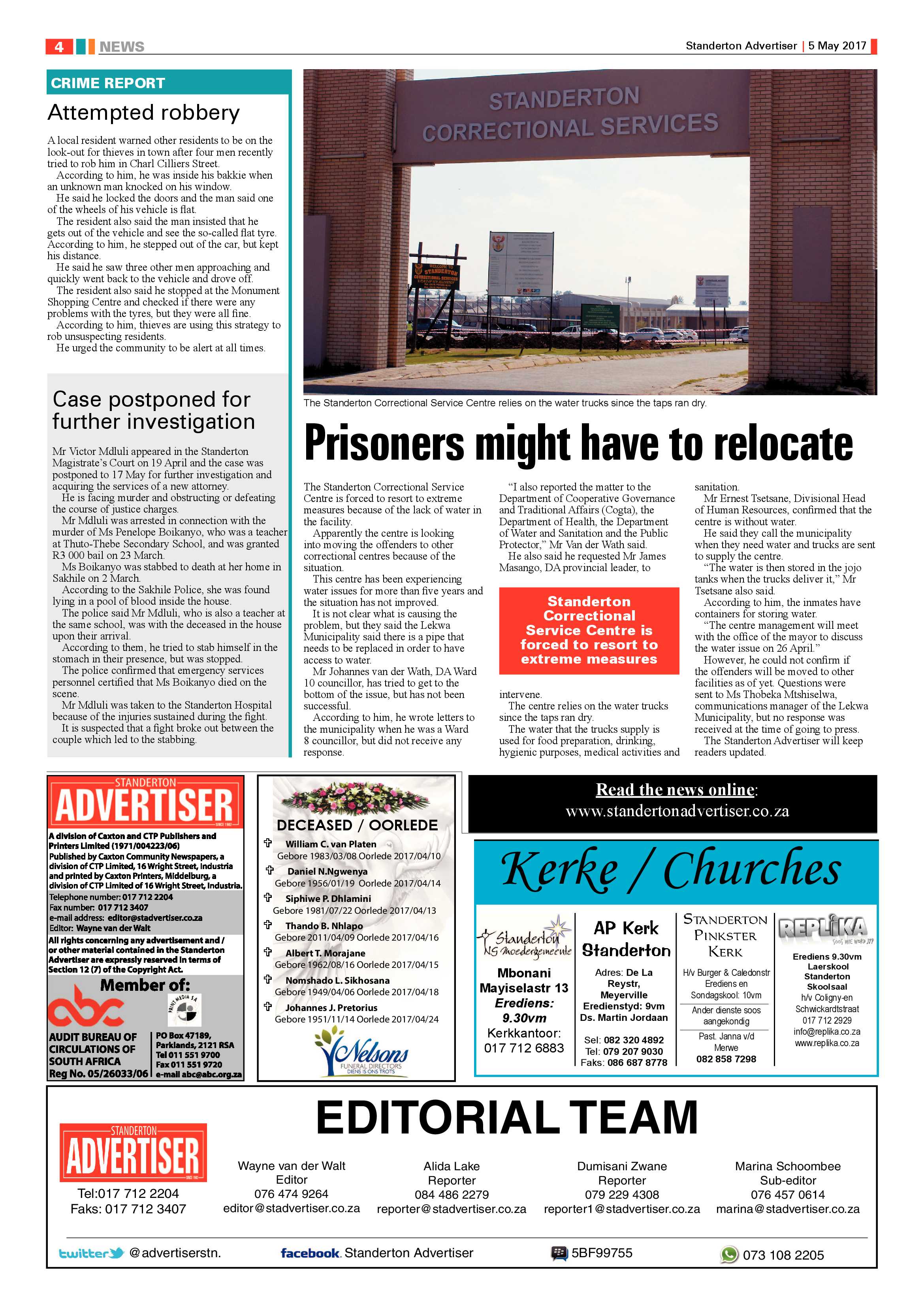 Standerton Advertiser 5 May 2017 page 4