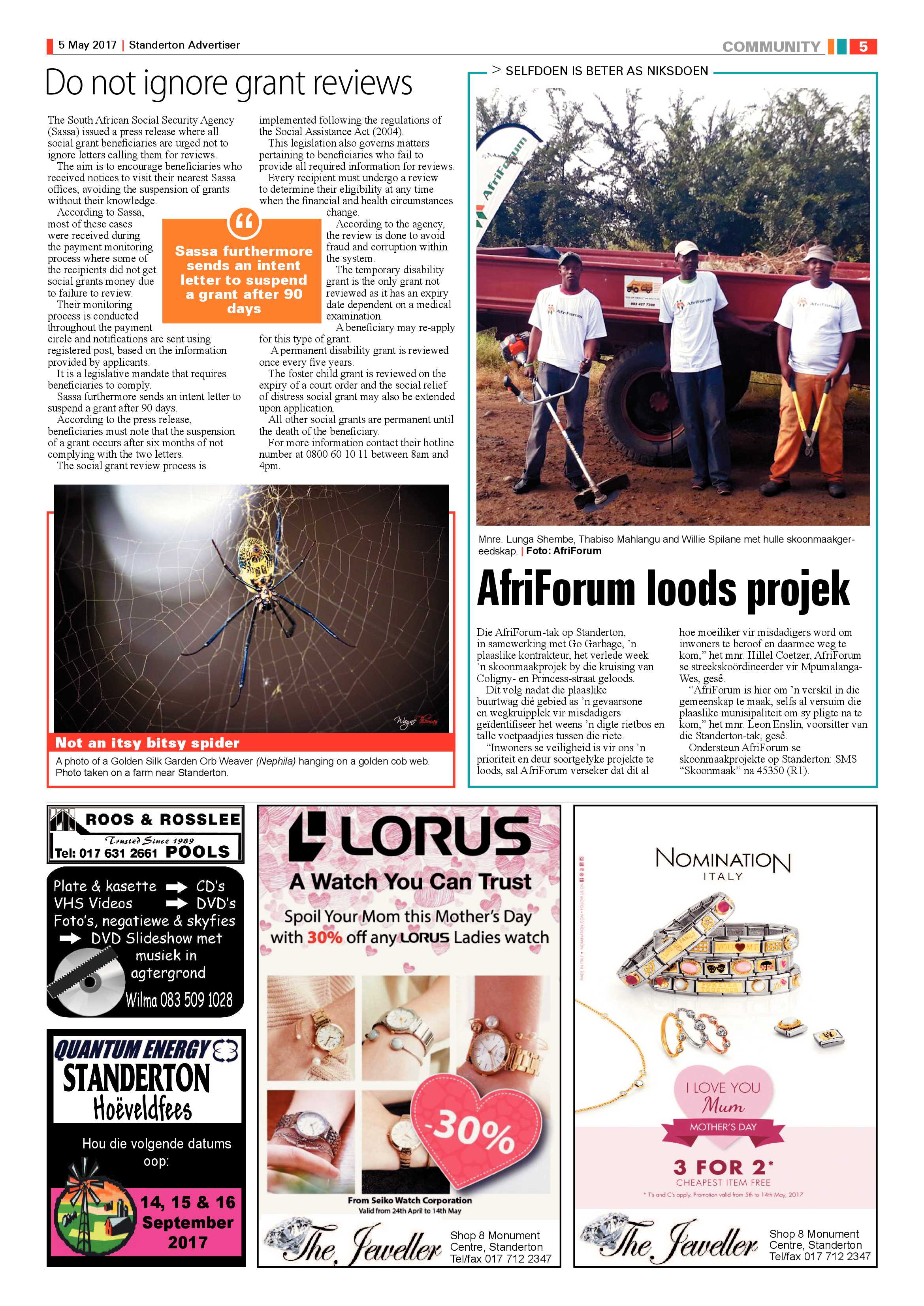 Standerton Advertiser 5 May 2017 page 5