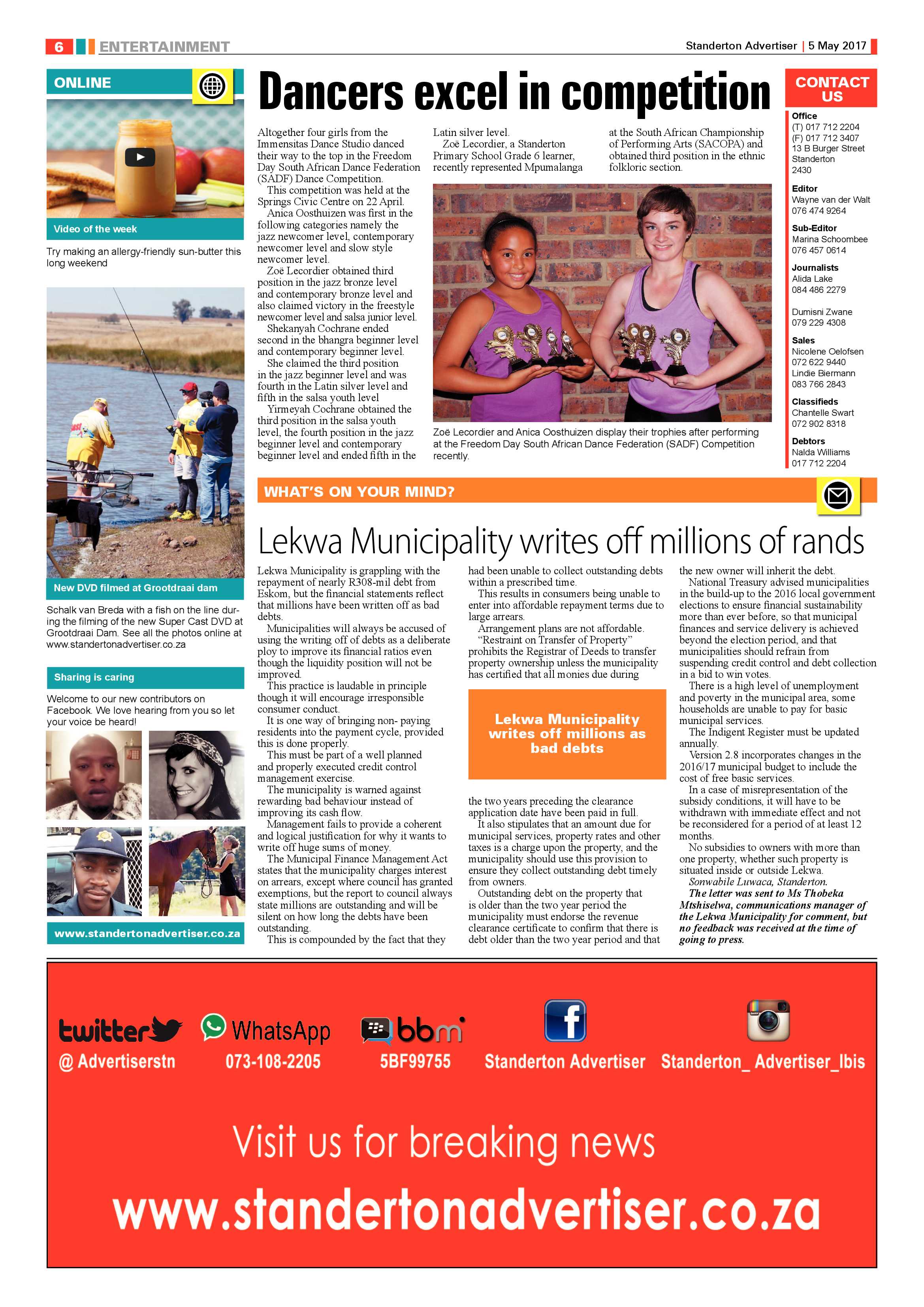 Standerton Advertiser 5 May 2017 page 6