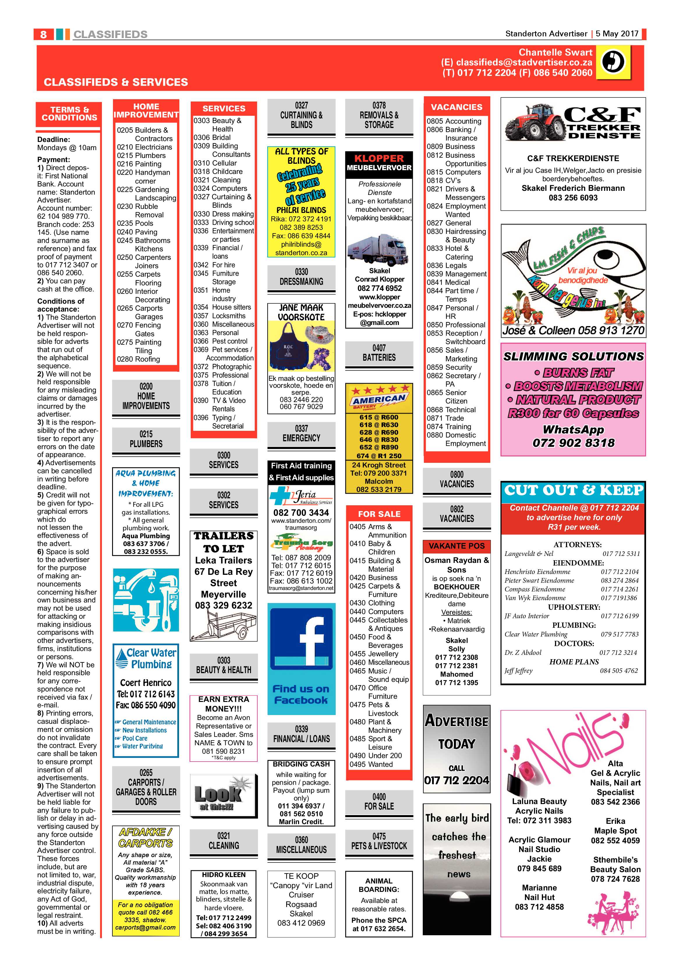 Standerton Advertiser 5 May 2017 page 8