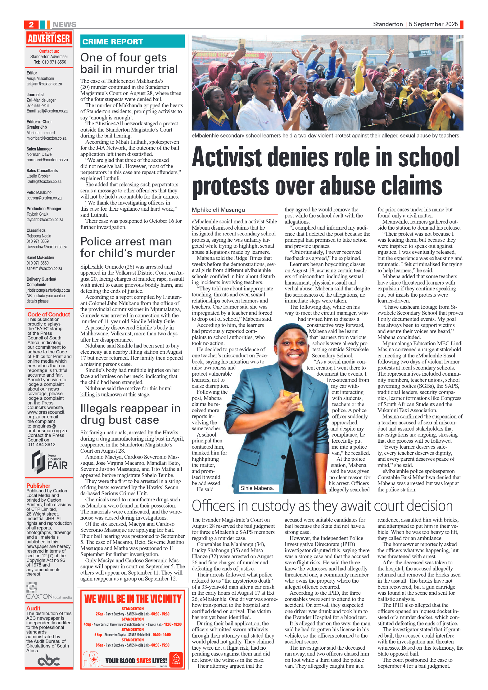 Standerton Advertiser 5 September 2025 page 2