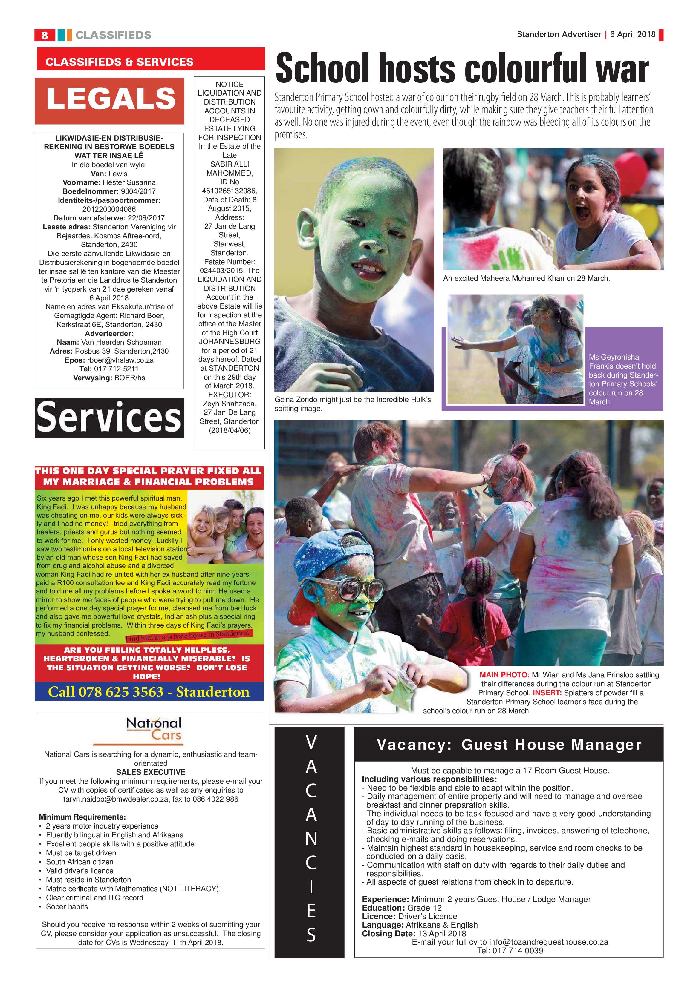 Standerton Advertiser 6 April 2018 page 8