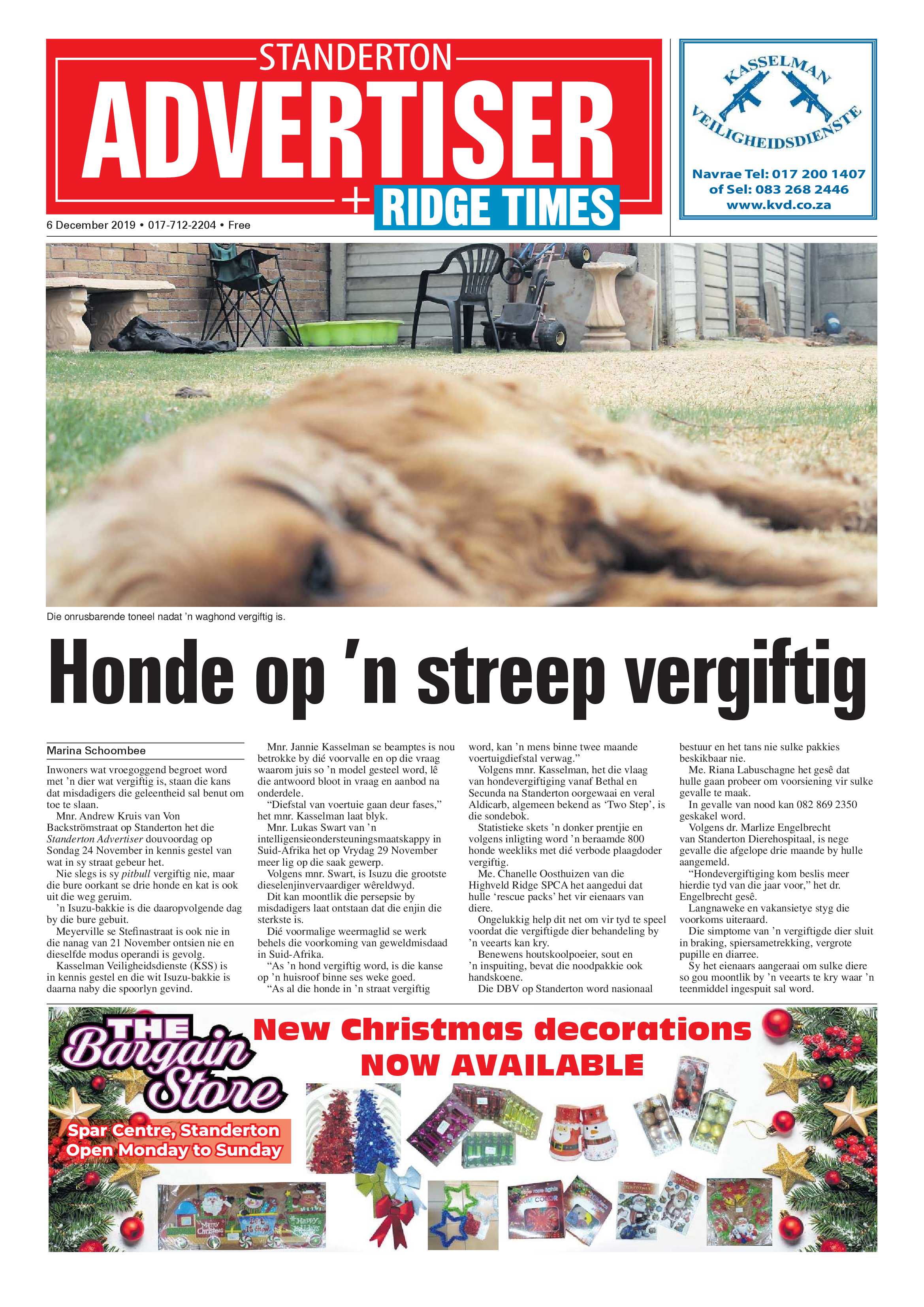 Standerton Advertiser 6 December 2019 page 1