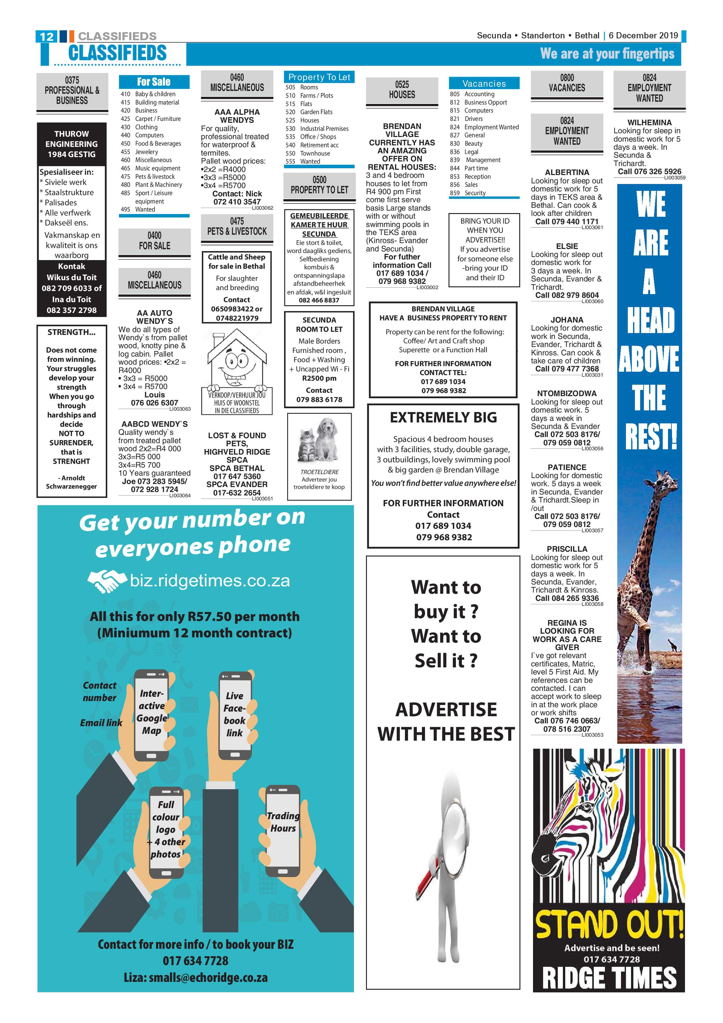 Standerton Advertiser 6 December 2019 page 12