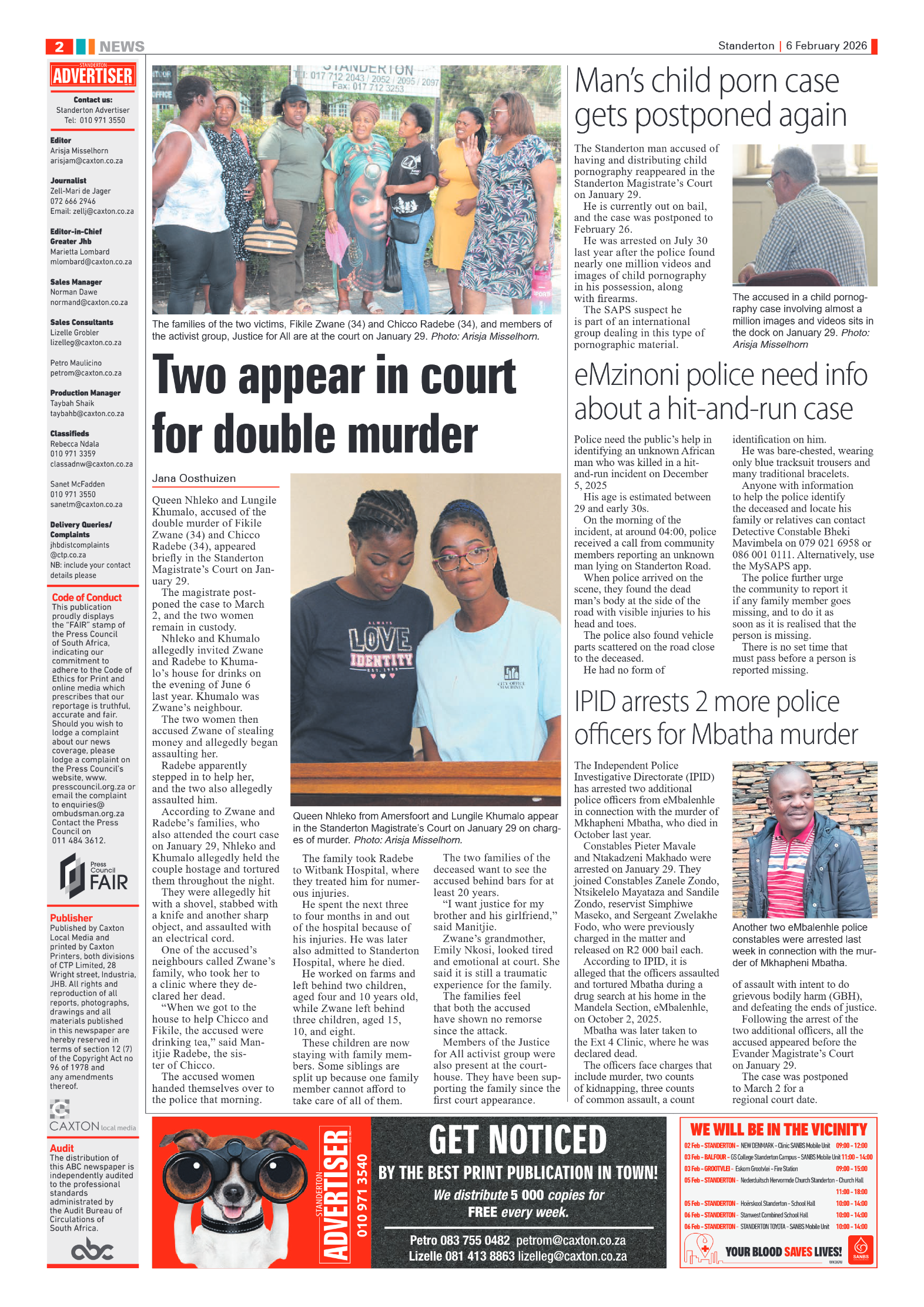 Standerton Advertiser 6 February 2026 page 2