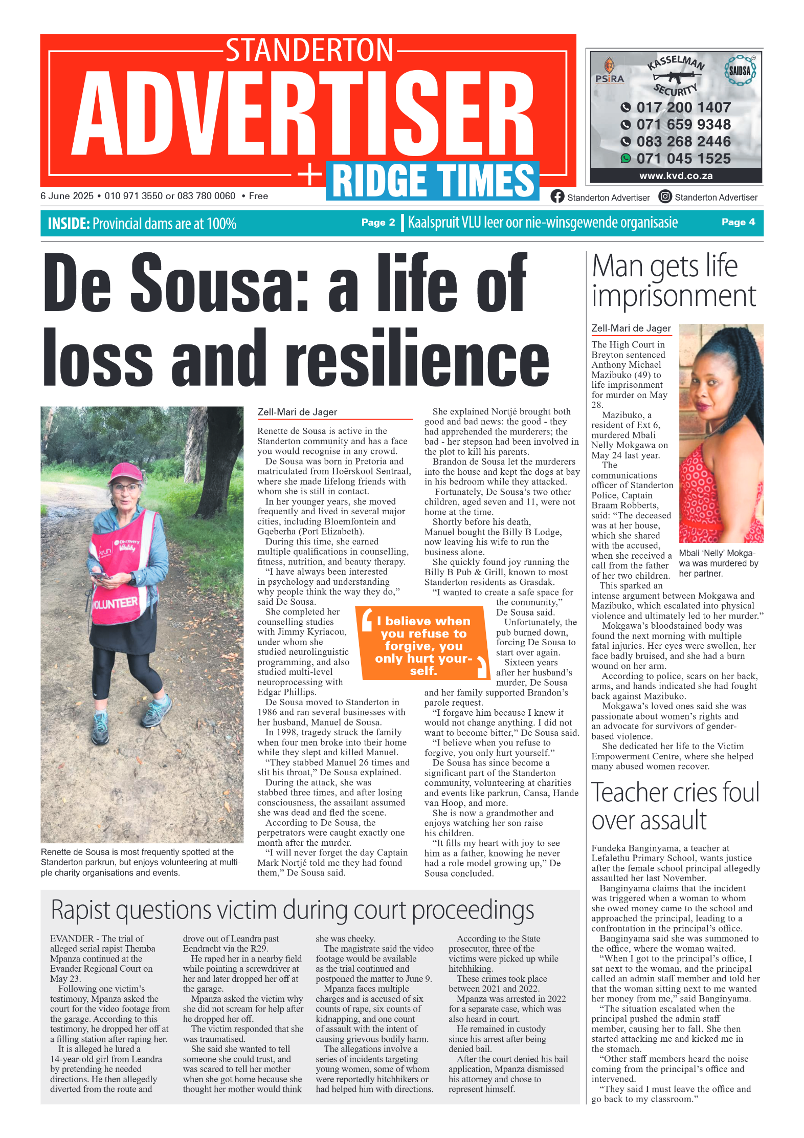 Standerton Advertiser 6 June 2025 page 1