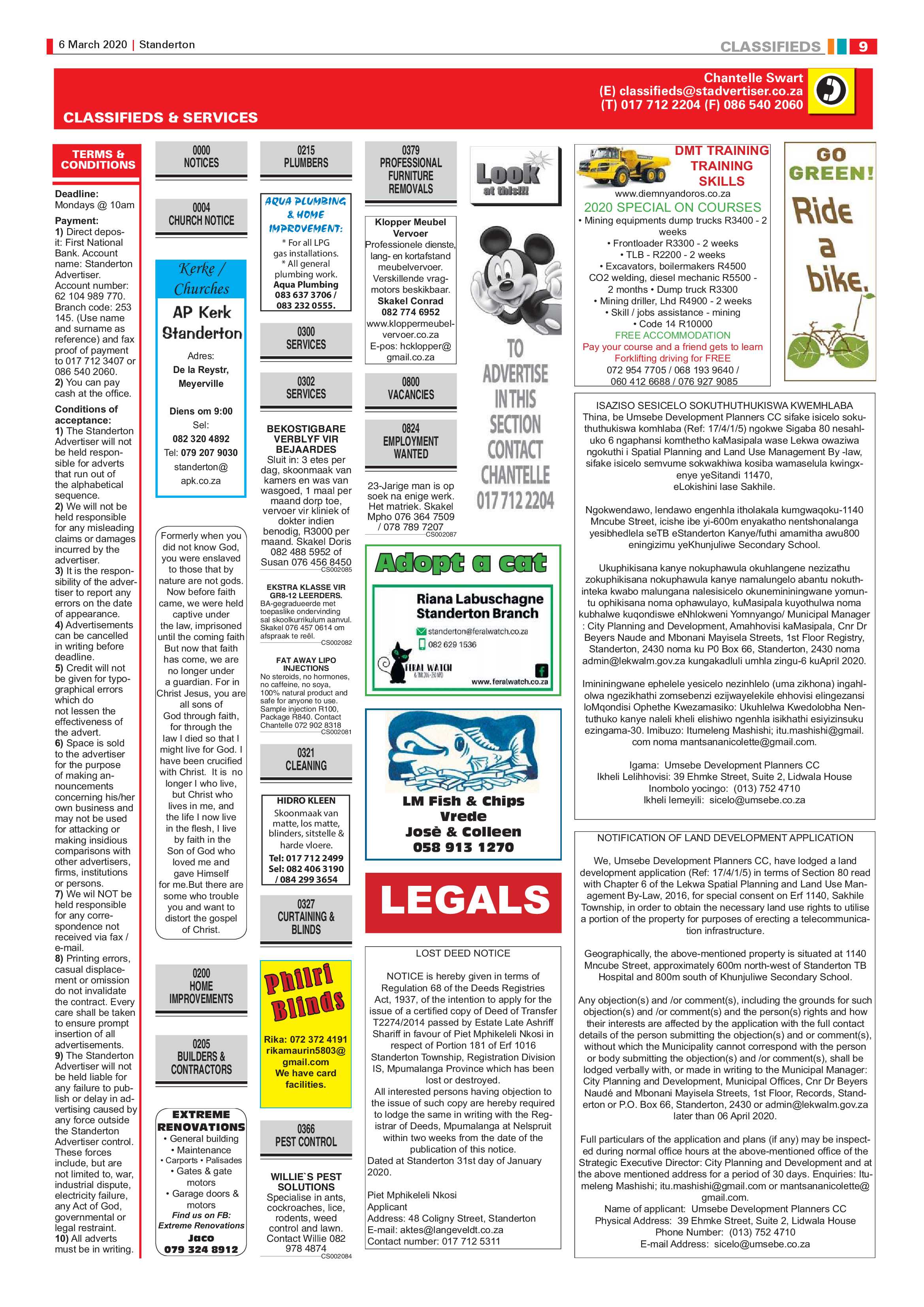 Standerton Advertiser 6 March 2020 page 9