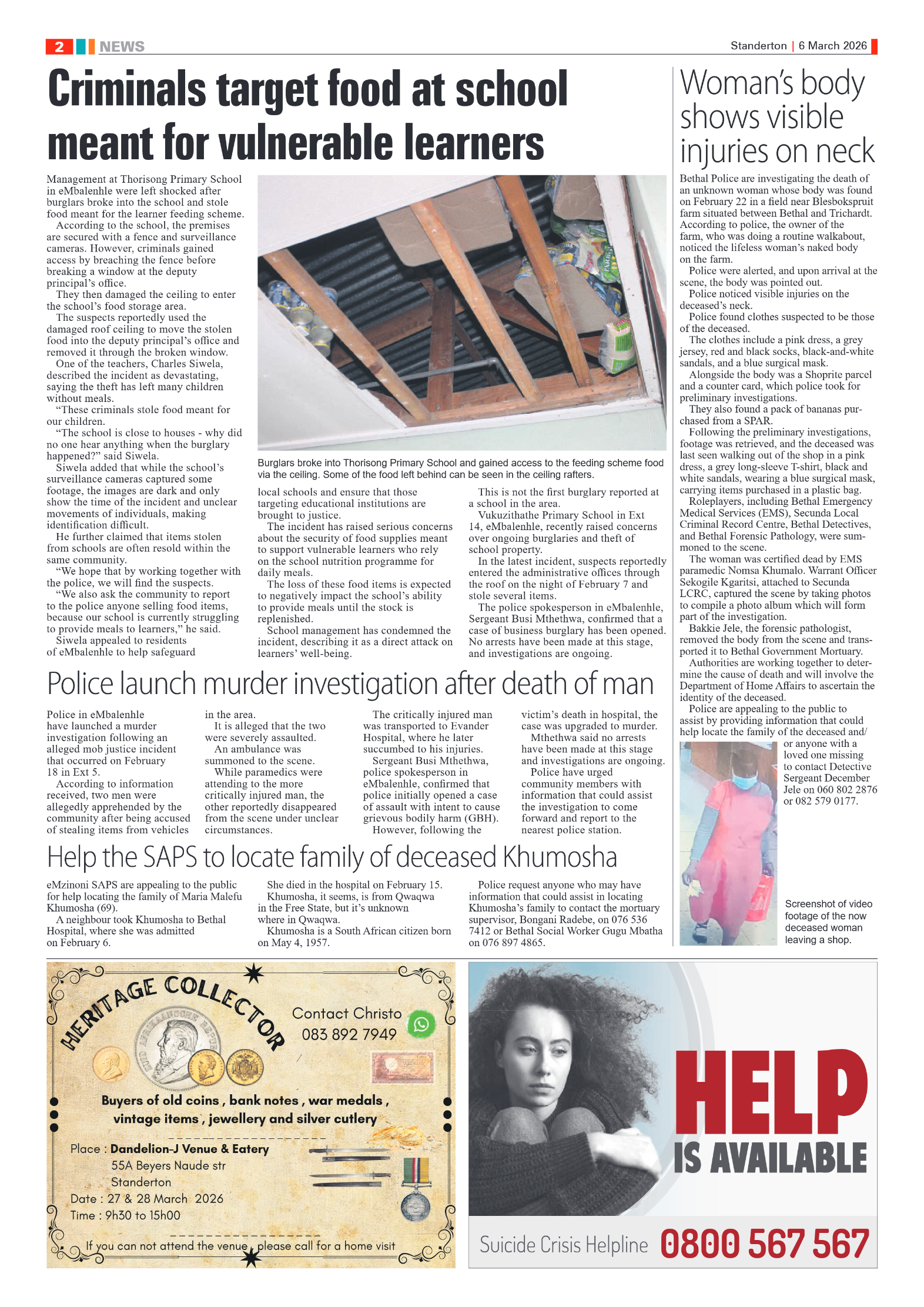 Standerton Advertiser 6 March 2026 page 2