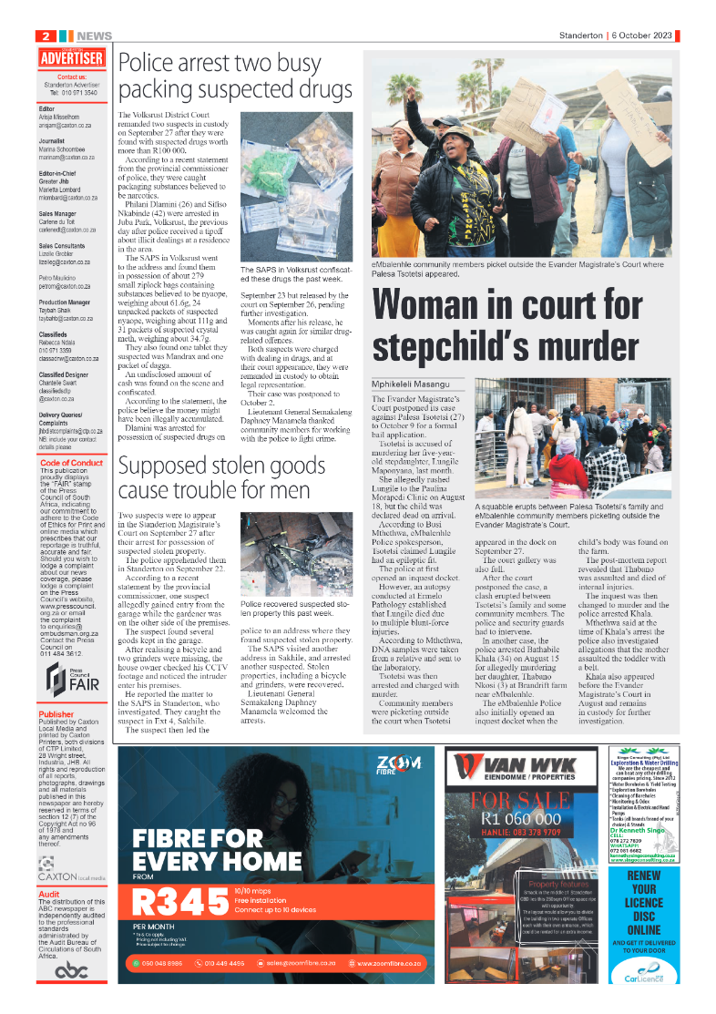 Standerton Advertiser 6  October 2023 page 2