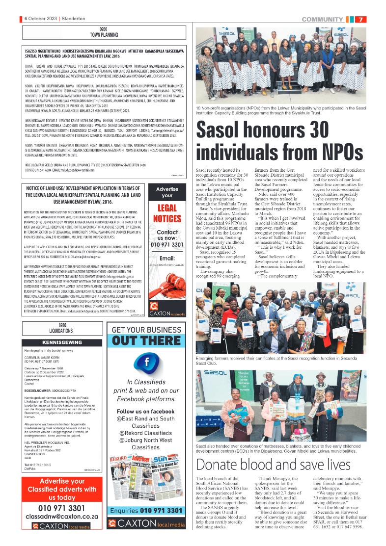 Standerton Advertiser 6  October 2023 page 7