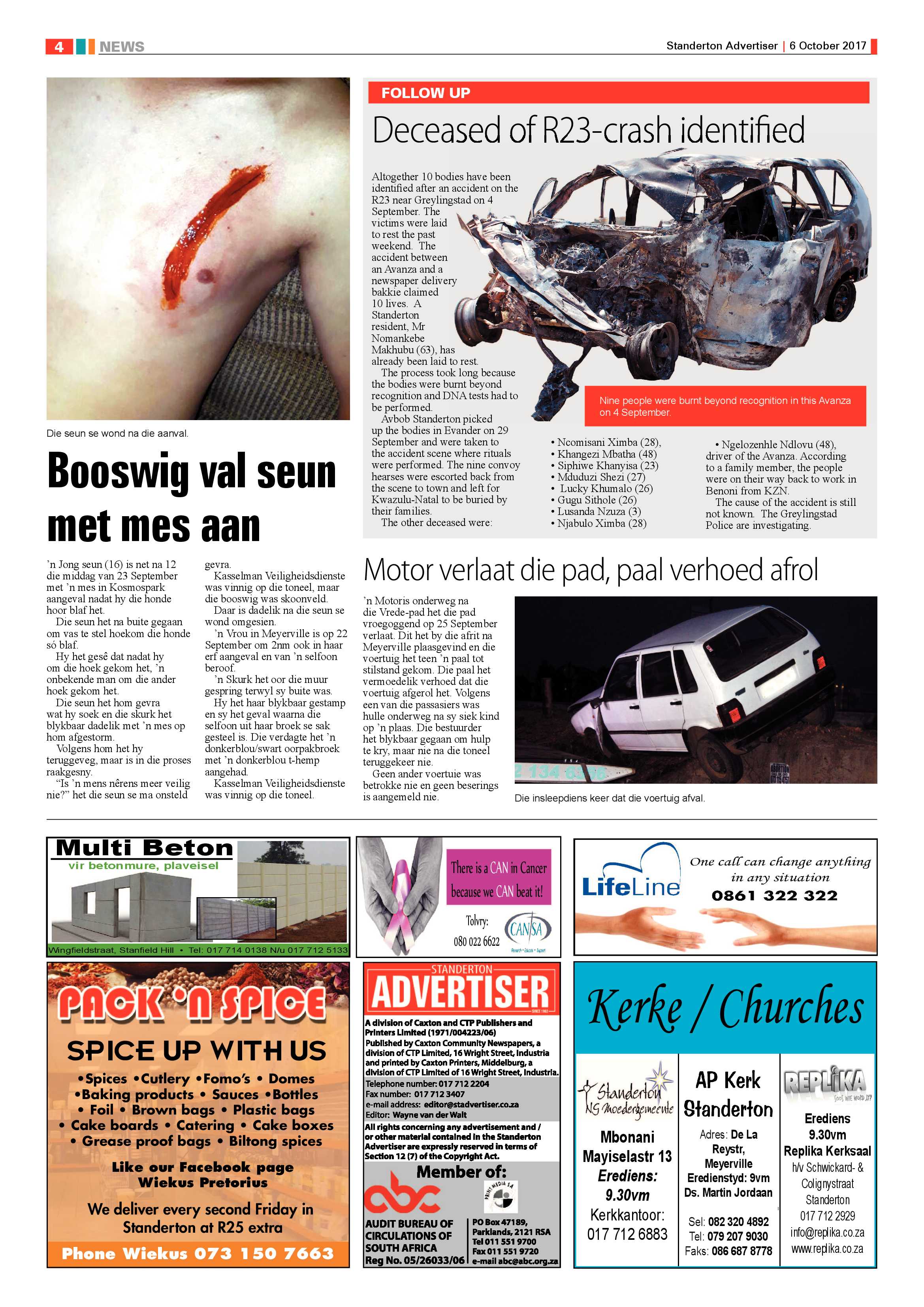 Standerton Advertiser 6 October 2017 page 4