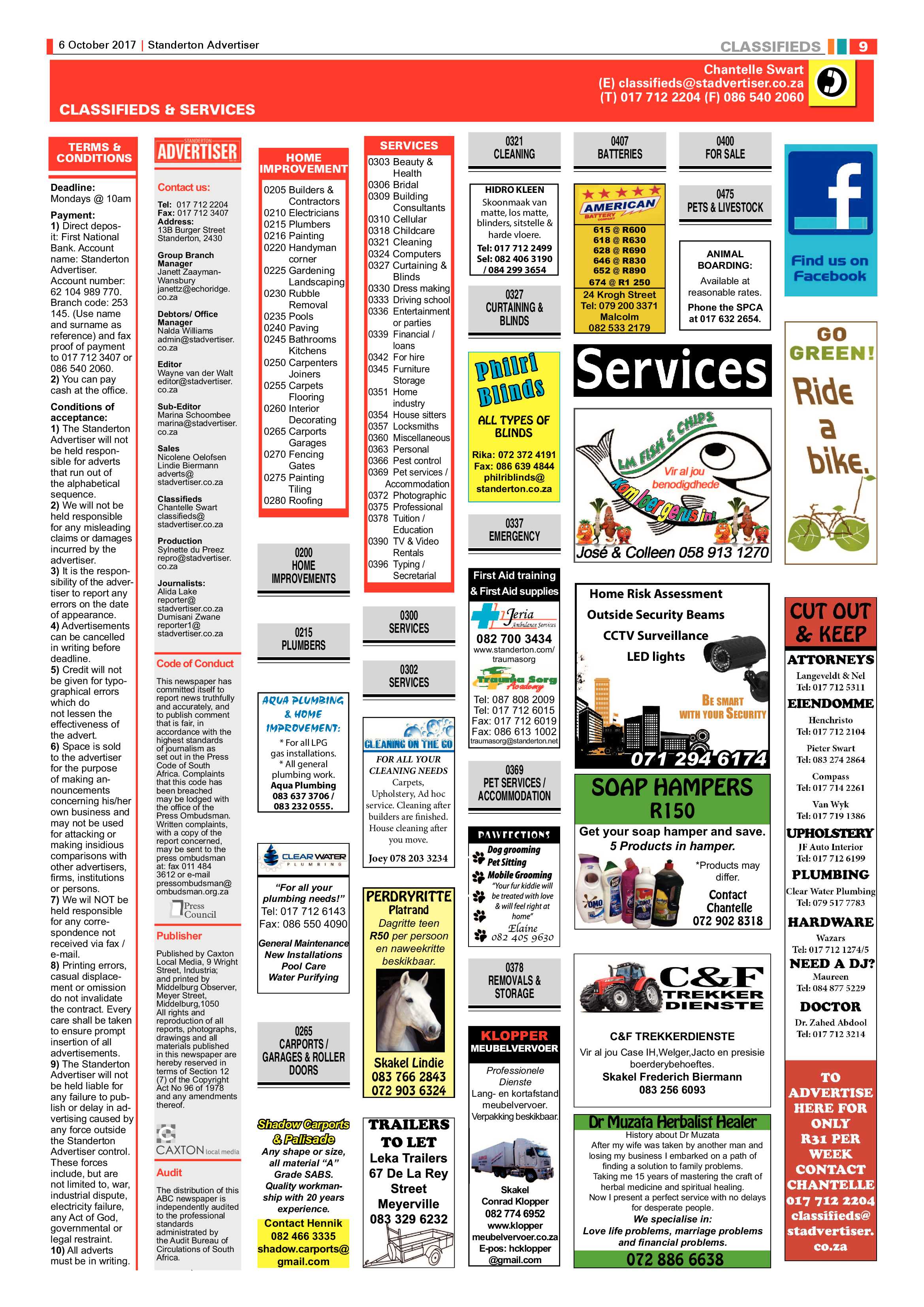 Standerton Advertiser 6 October 2017 page 9