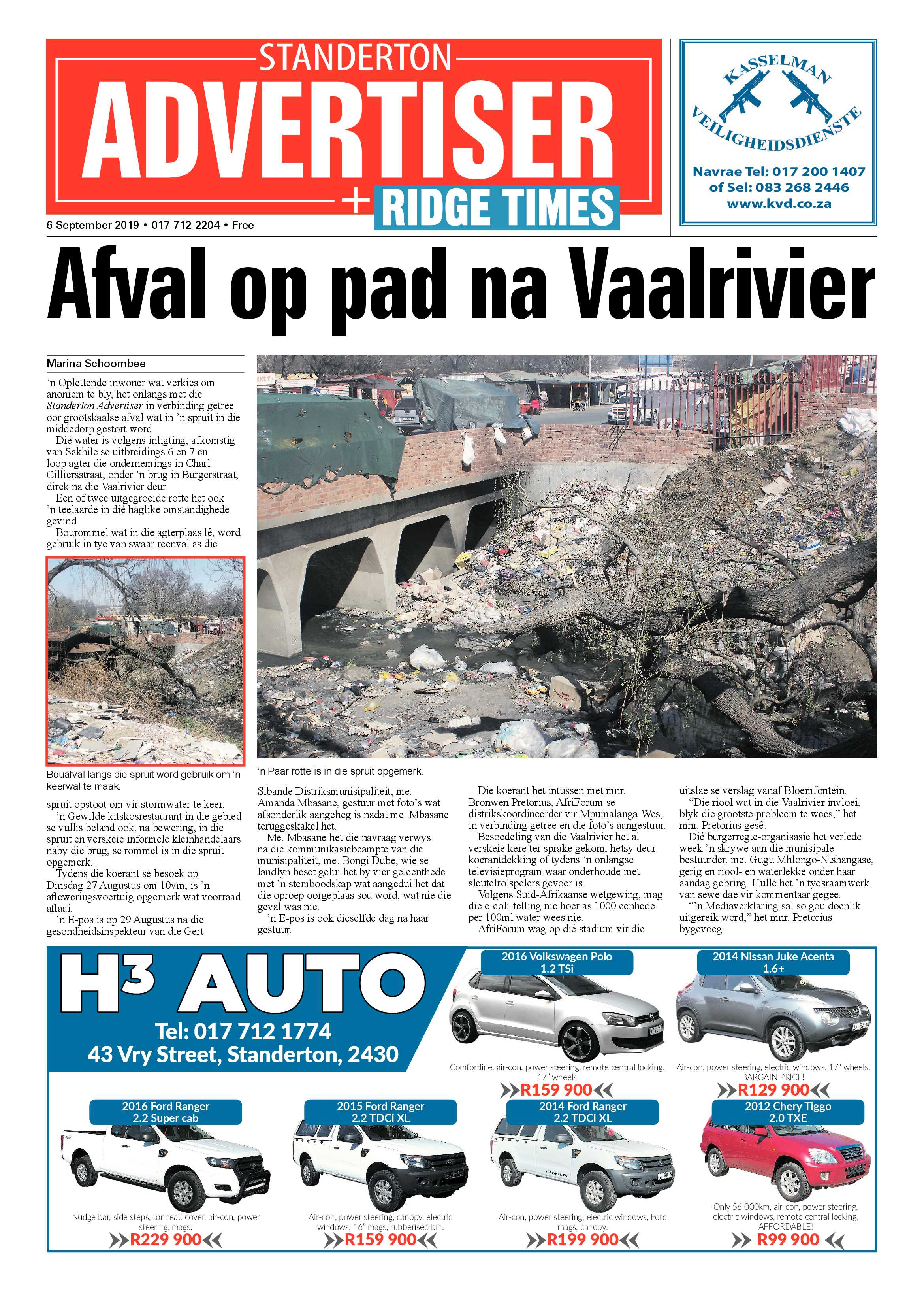 Standerton Advertiser 6 September 2019 page 1