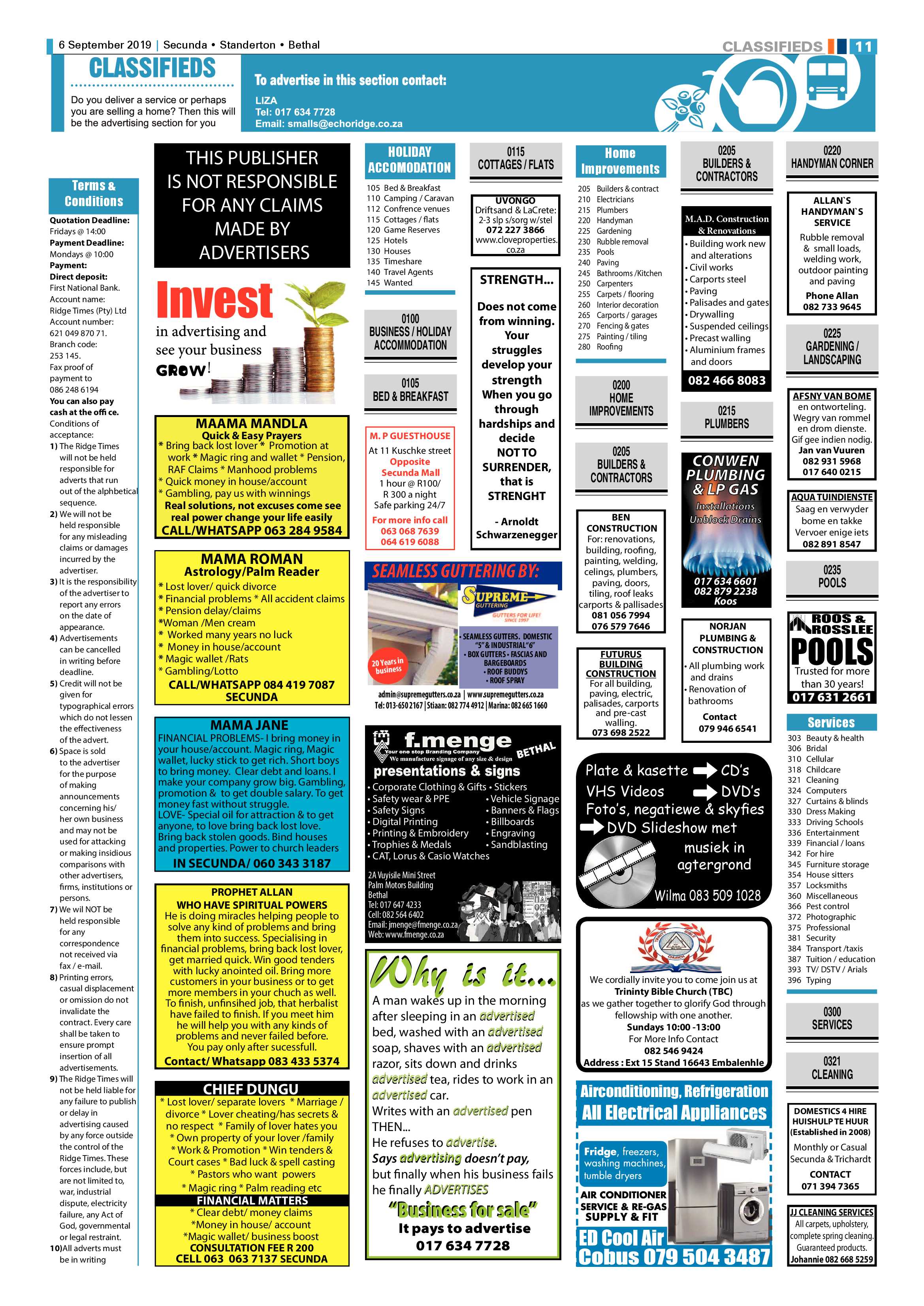 Standerton Advertiser 6 September 2019 page 11