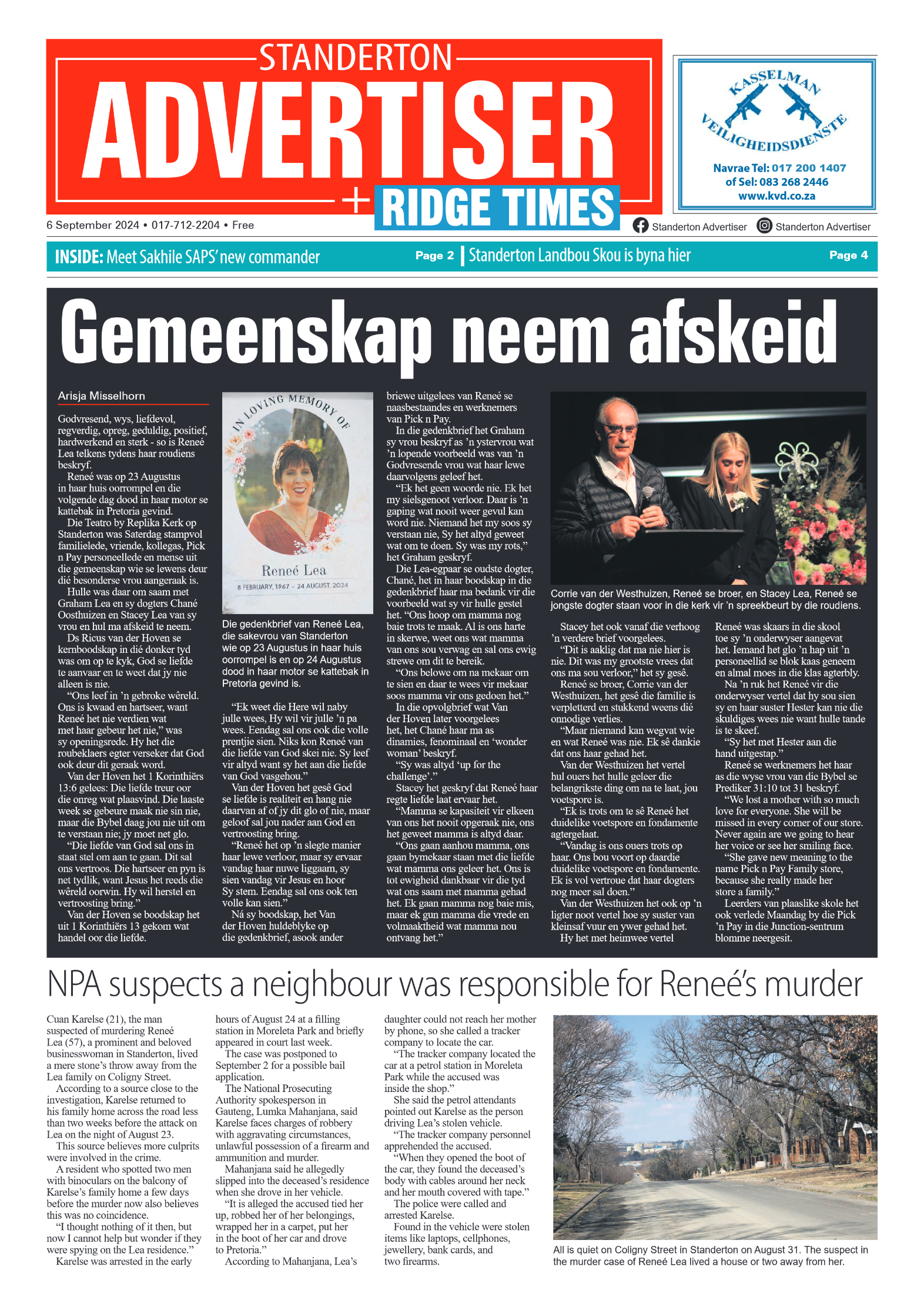 Standerton Advertiser 6 September 2024 page 1