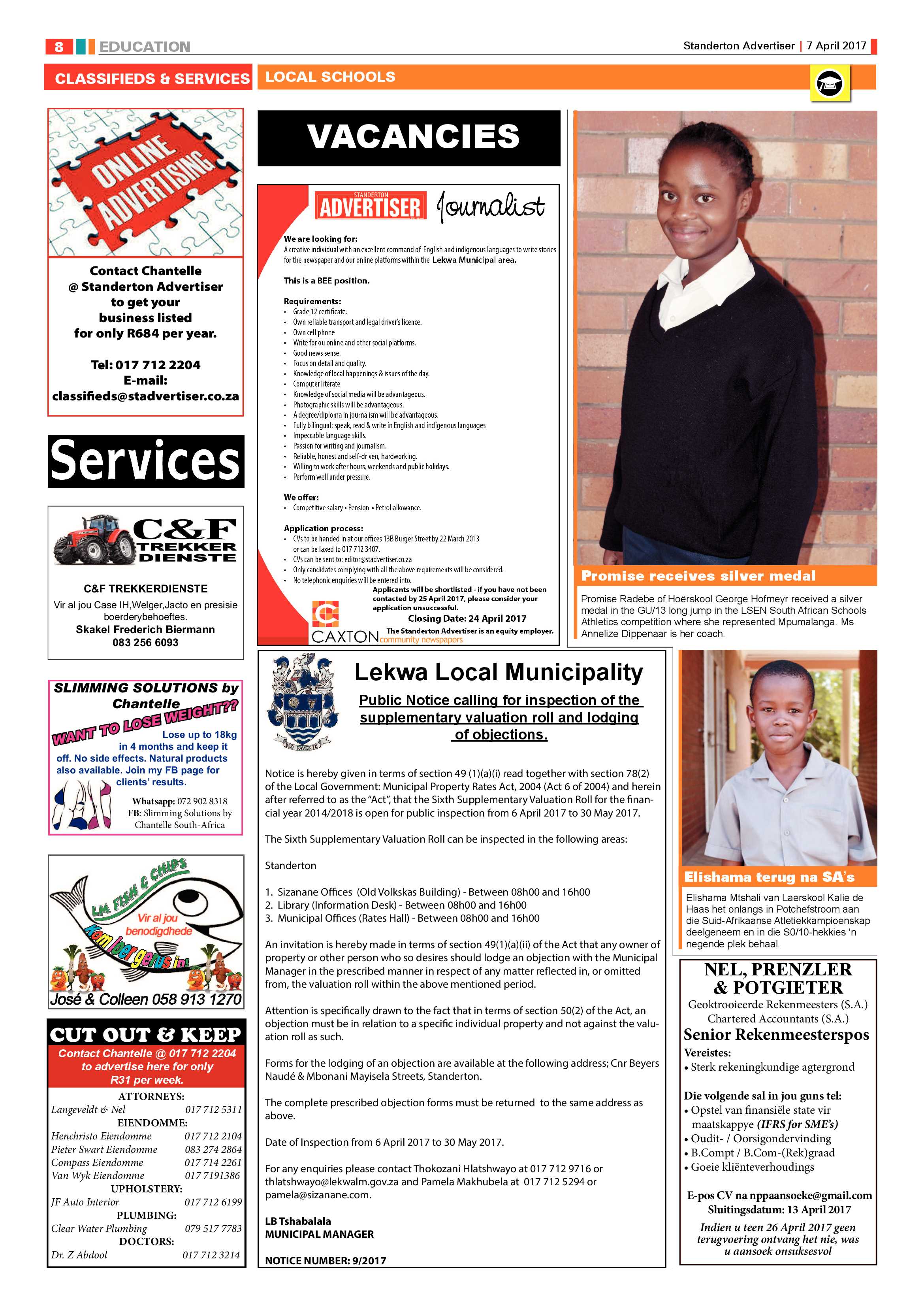 Standerton Advertiser 7 April 2017 page 8