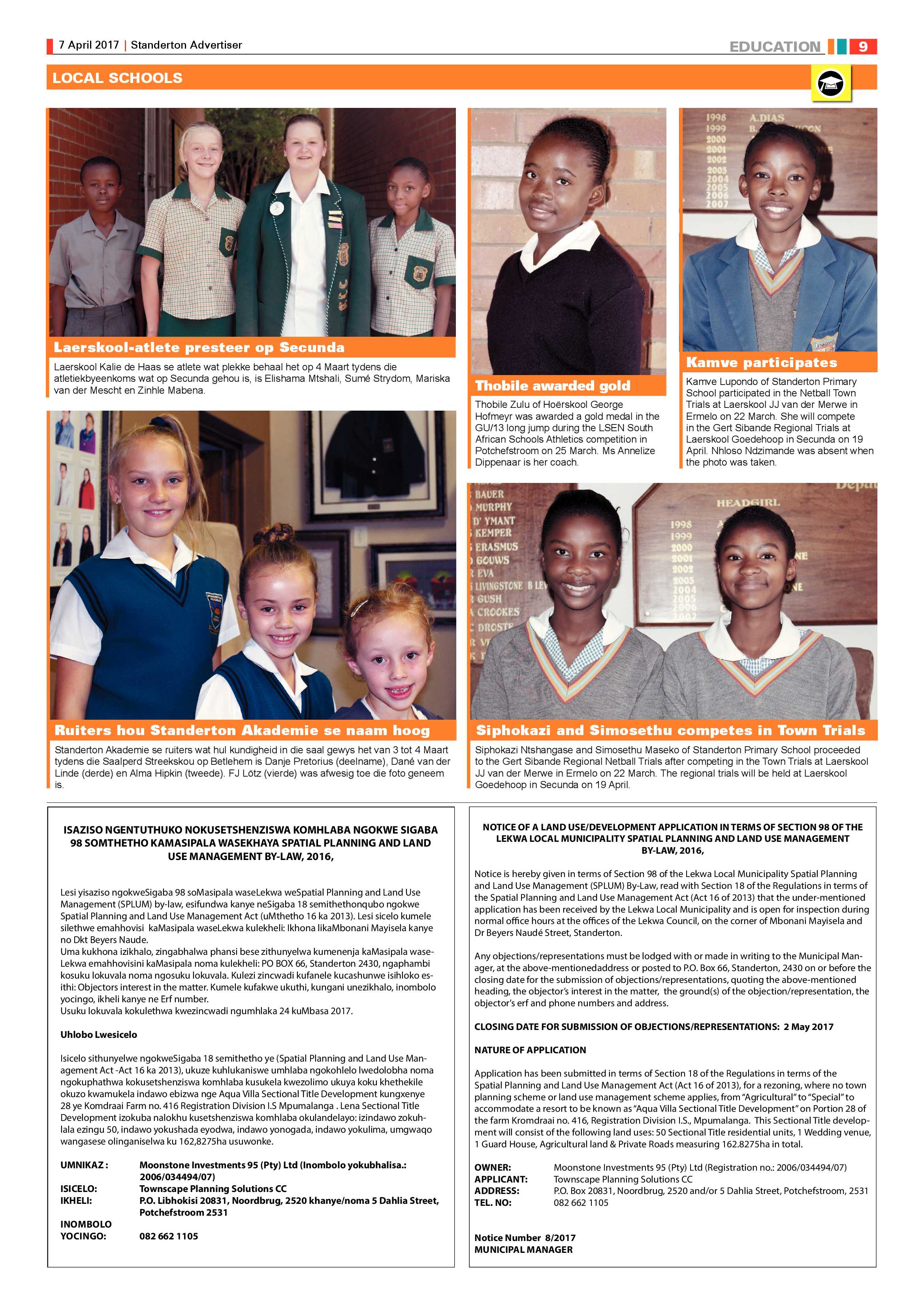 Standerton Advertiser 7 April 2017 page 9