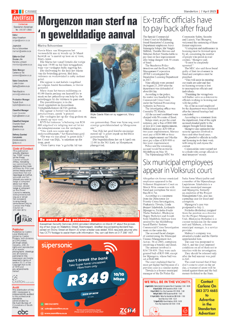 Standerton Advertiser 7 April 2023 page 2