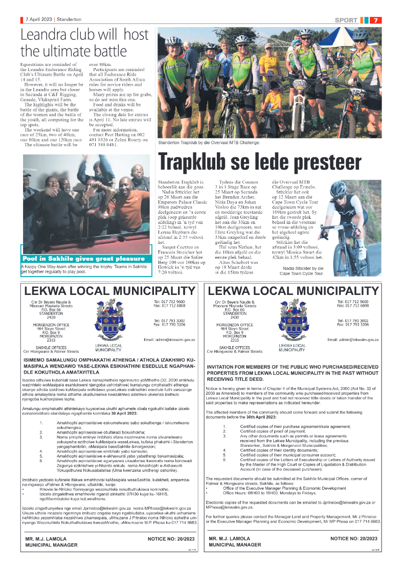 Standerton Advertiser 7 April 2023 page 7
