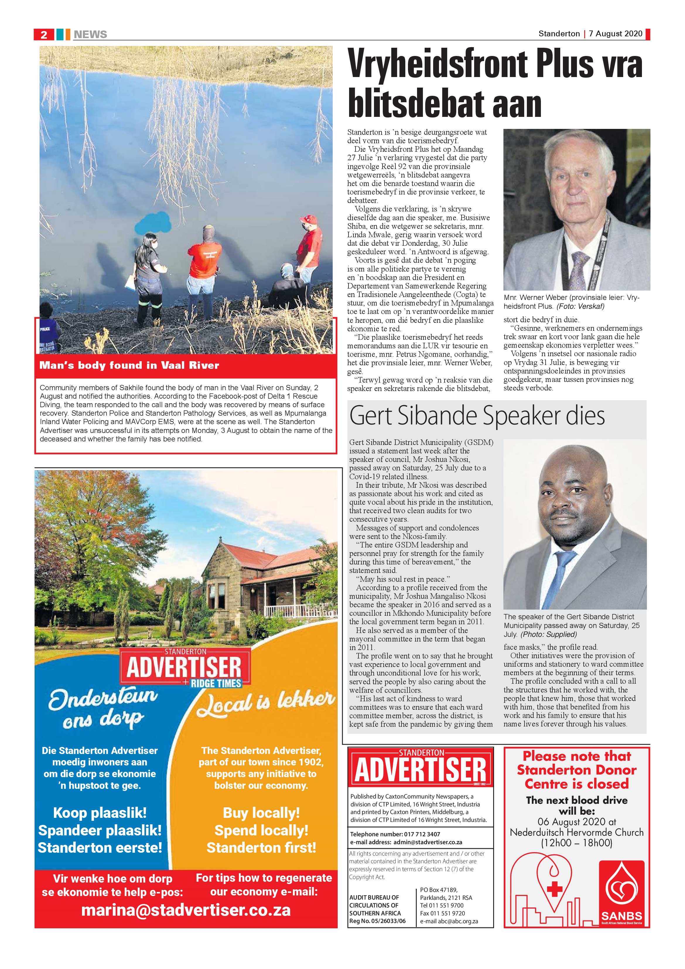 Standerton Advertiser 7 August 2020 page 2